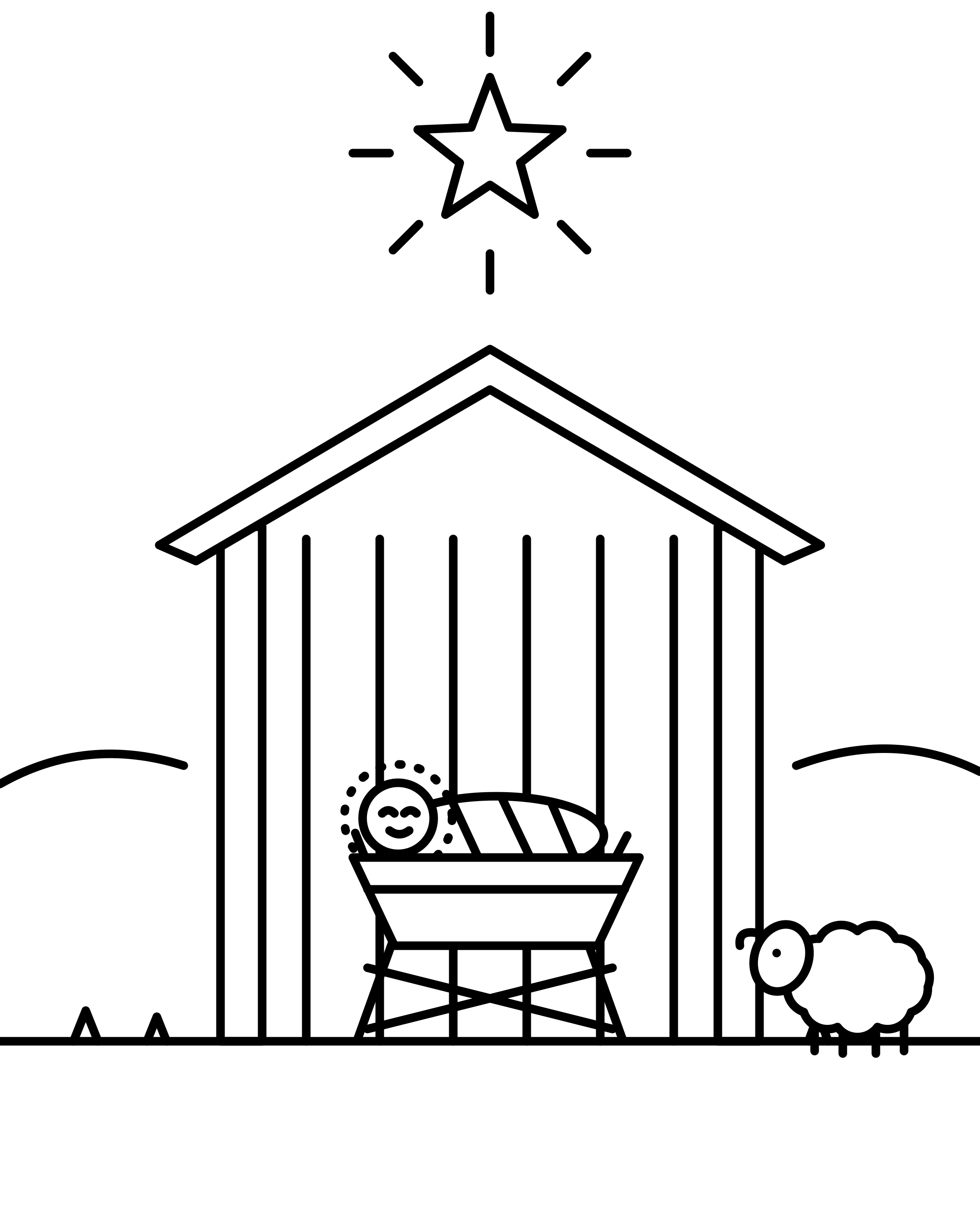 Baby Jesus in the Manger coloring page