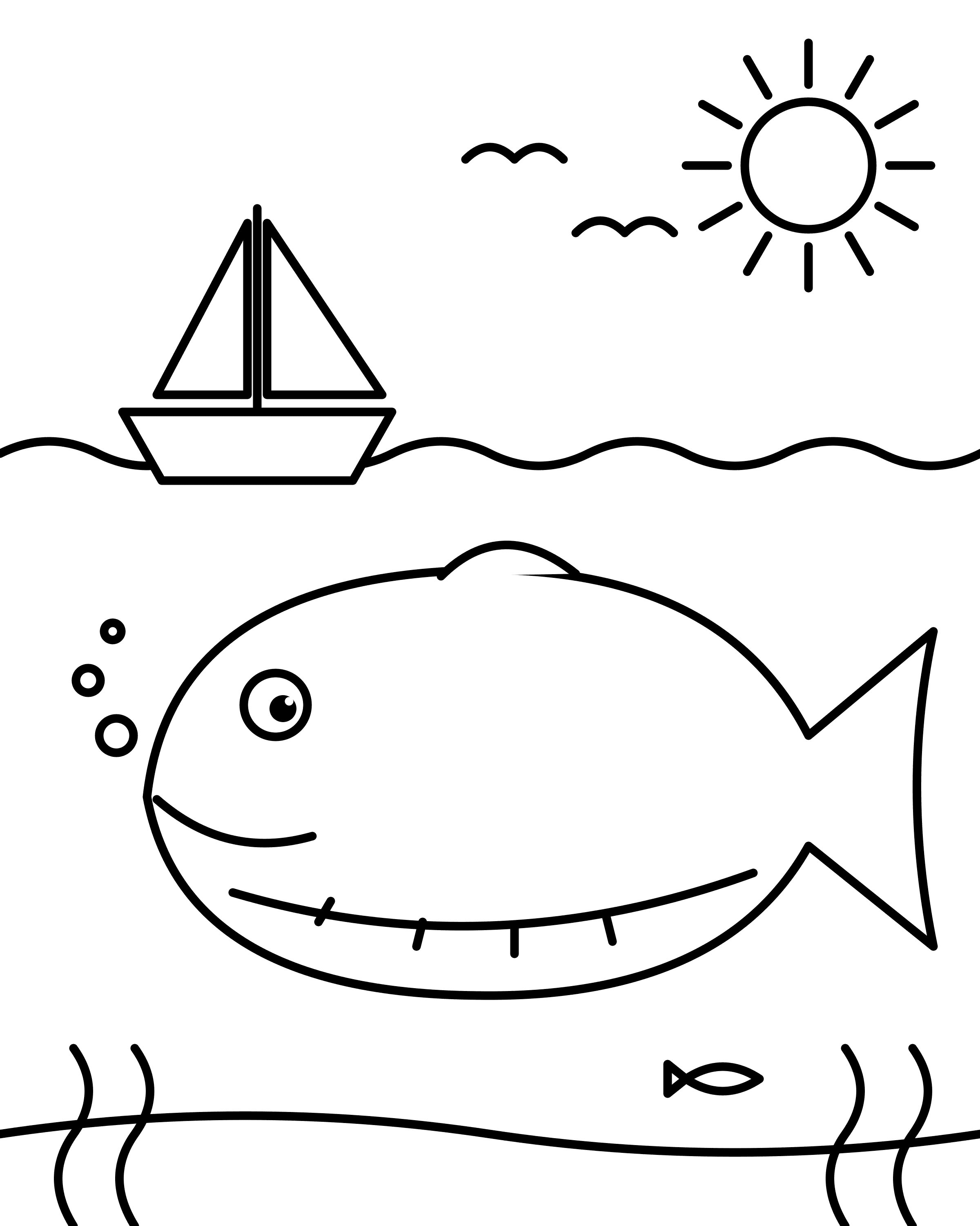 Jonah and the Big Fish coloring page