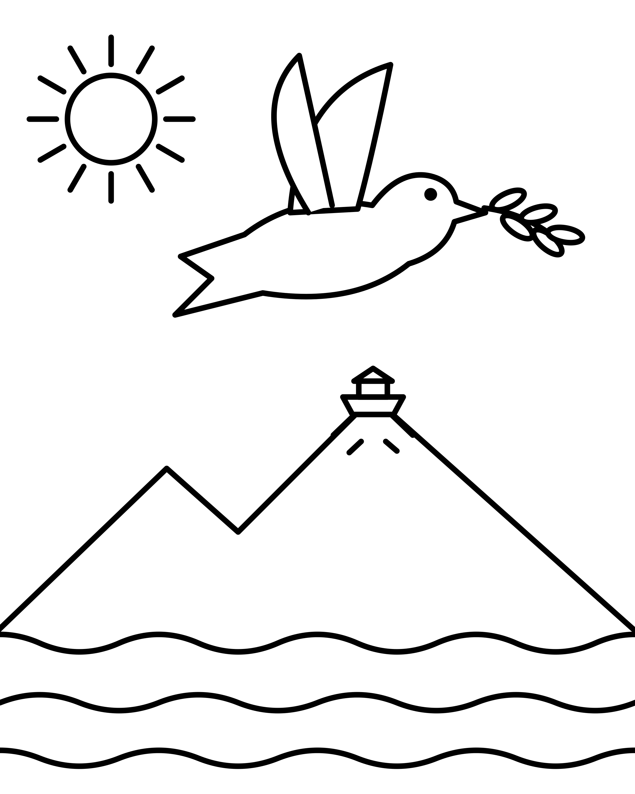The Dove Brings Back an Olive Leaf coloring page