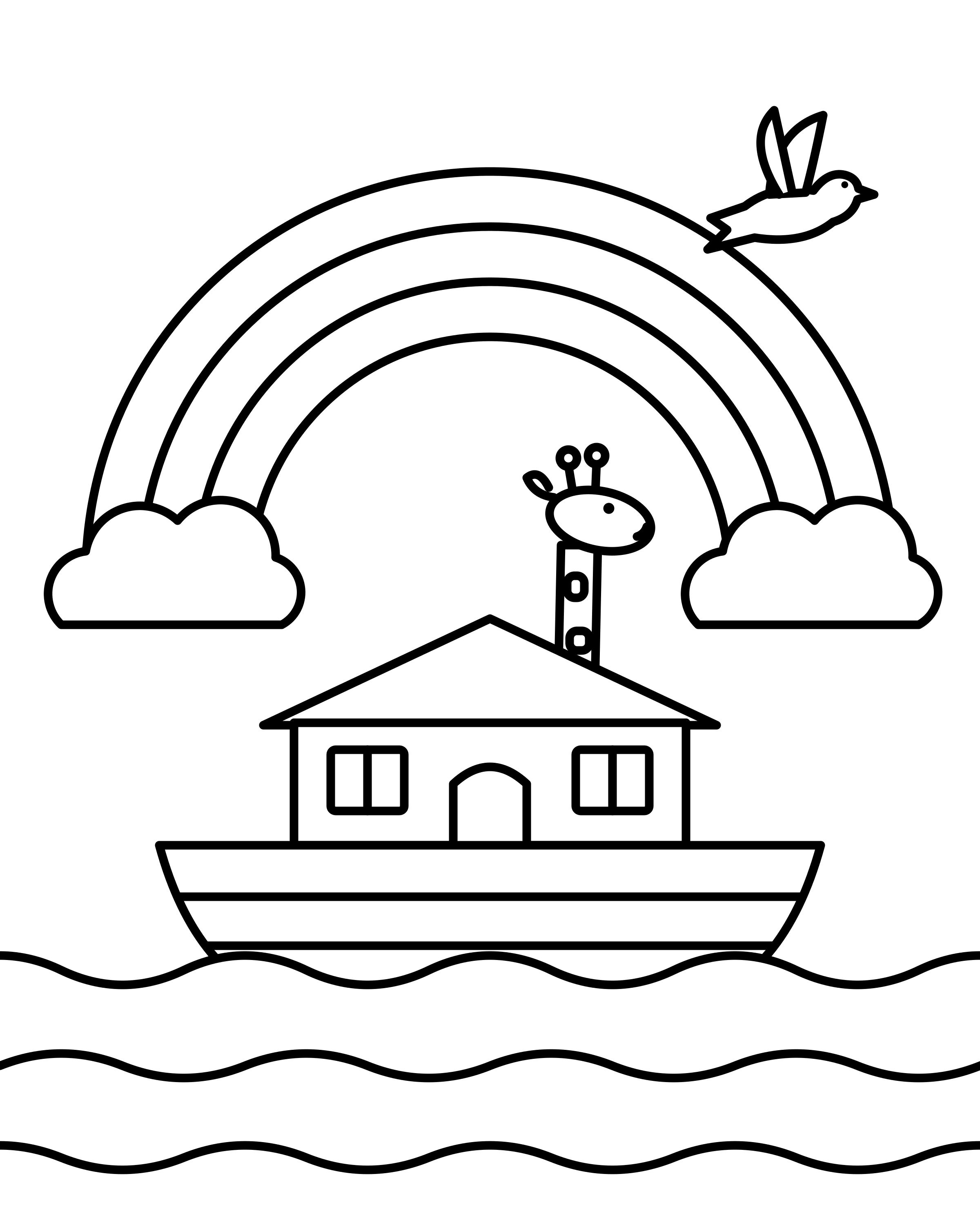 Noah's Ark and the Rainbow coloring page