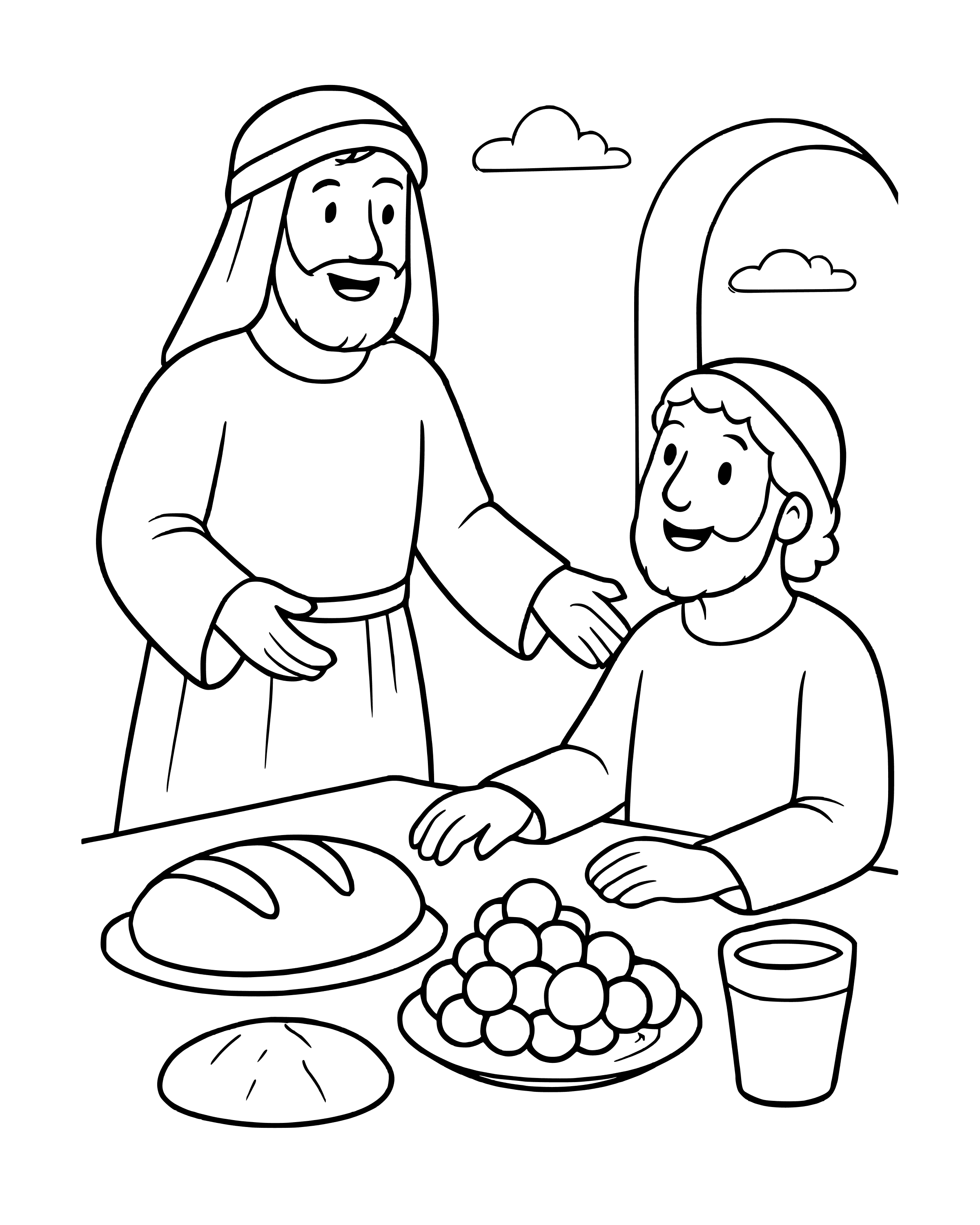 My Cup Overflows – simple printable coloring page for ages 5–7
