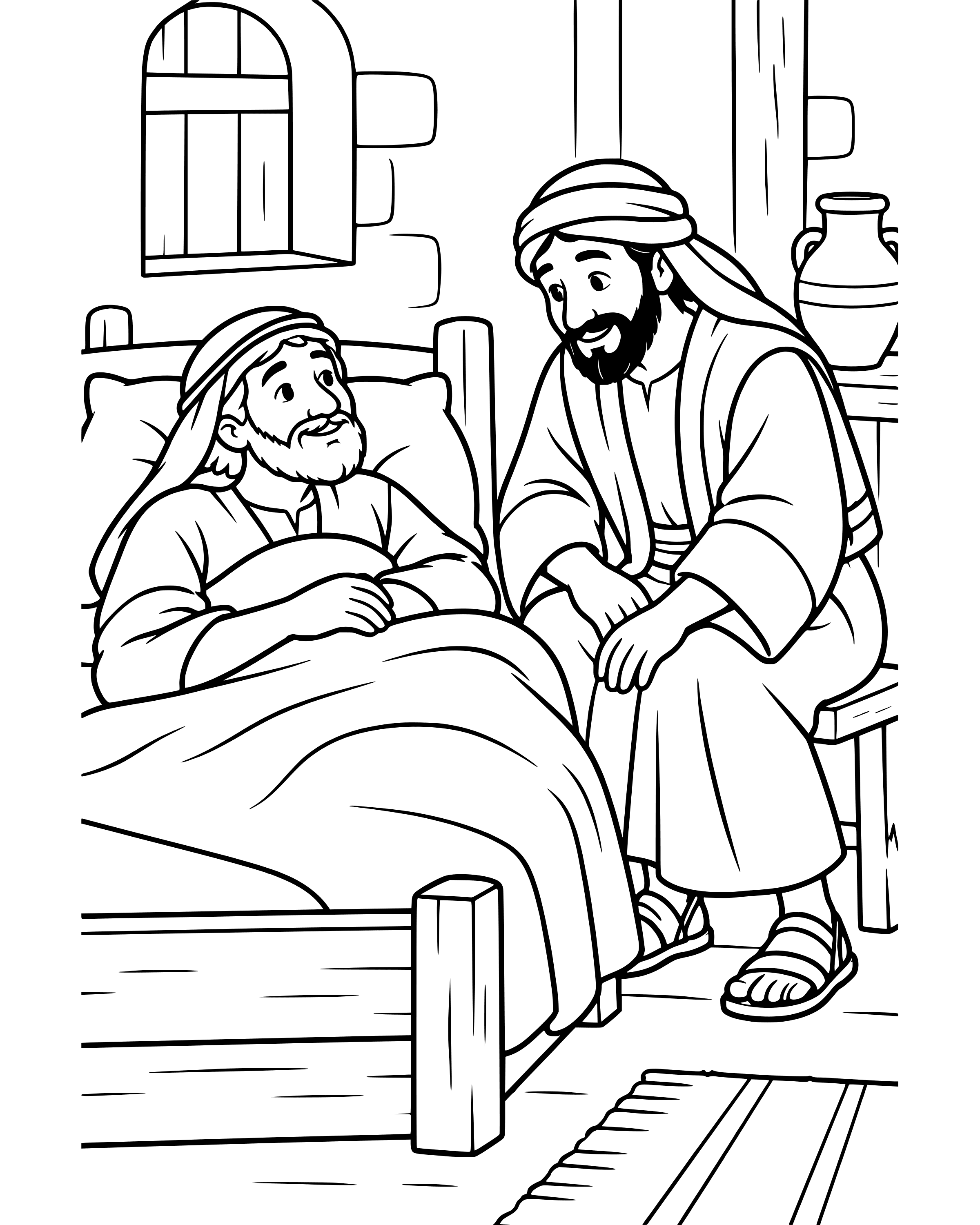 Simple The Samaritan at the Inn coloring page