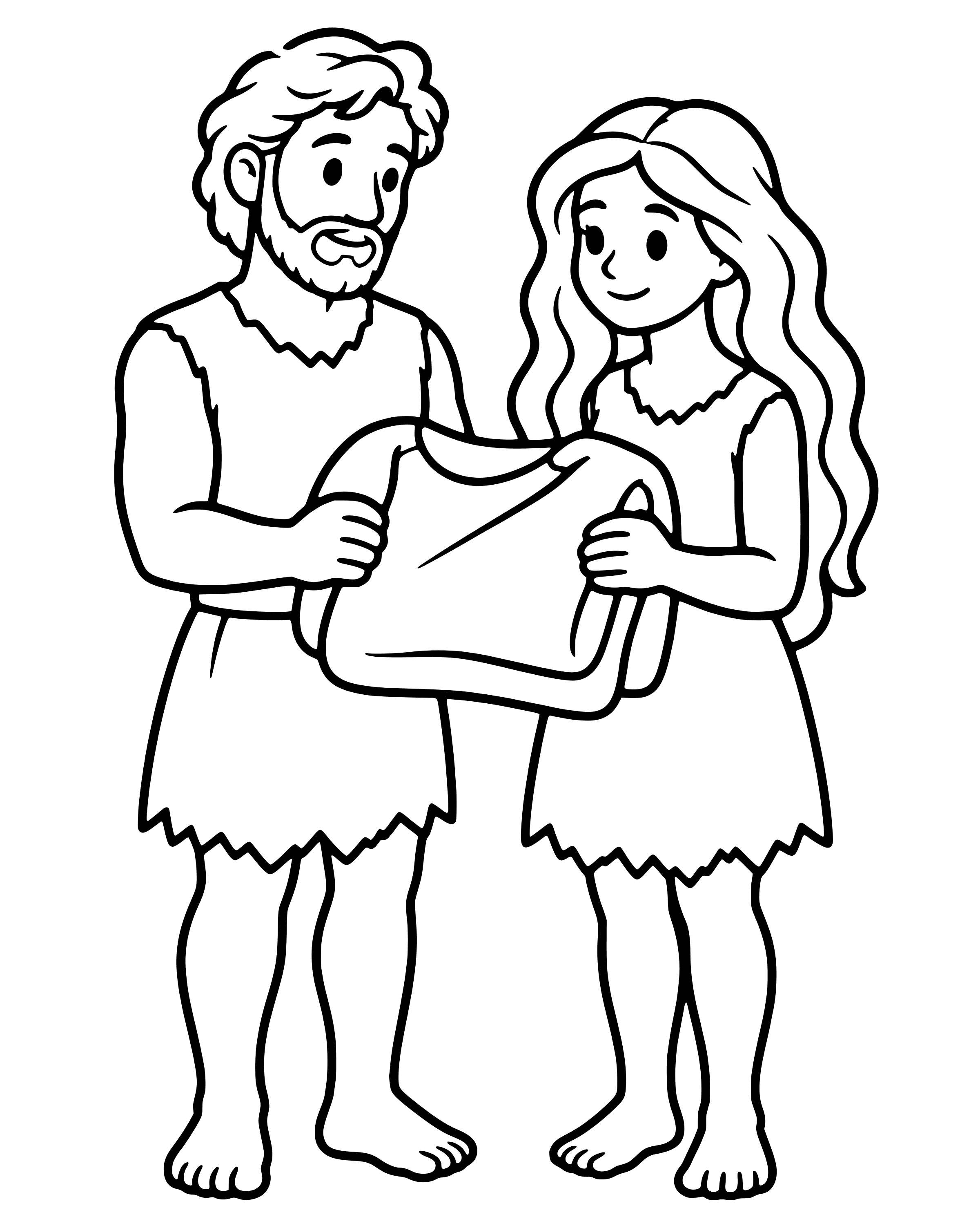 Easy God Still Cares for Adam and Eve coloring page