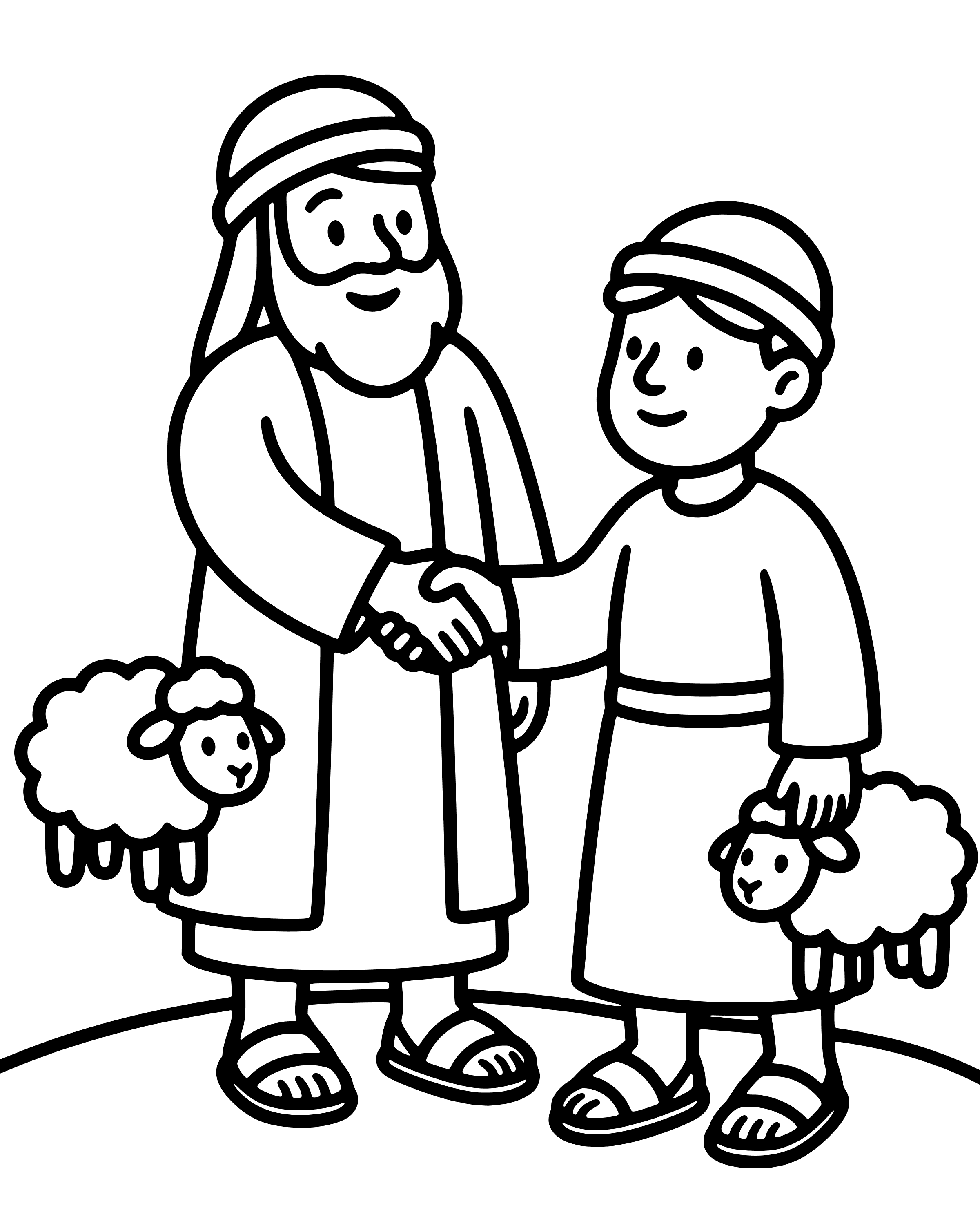 Easy Abraham and Lot Share the Land coloring page