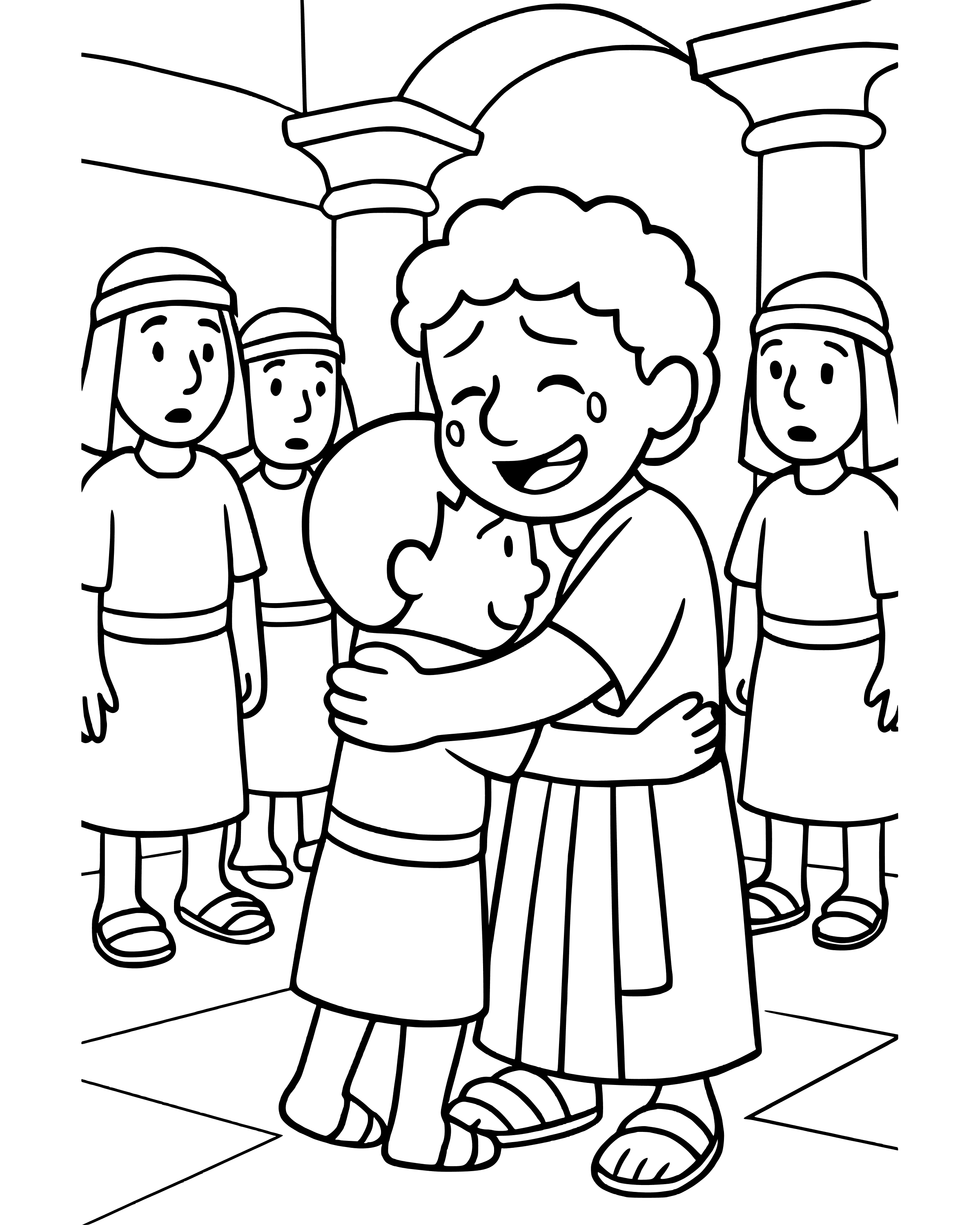 Simple Joseph Forgives His Brothers coloring page