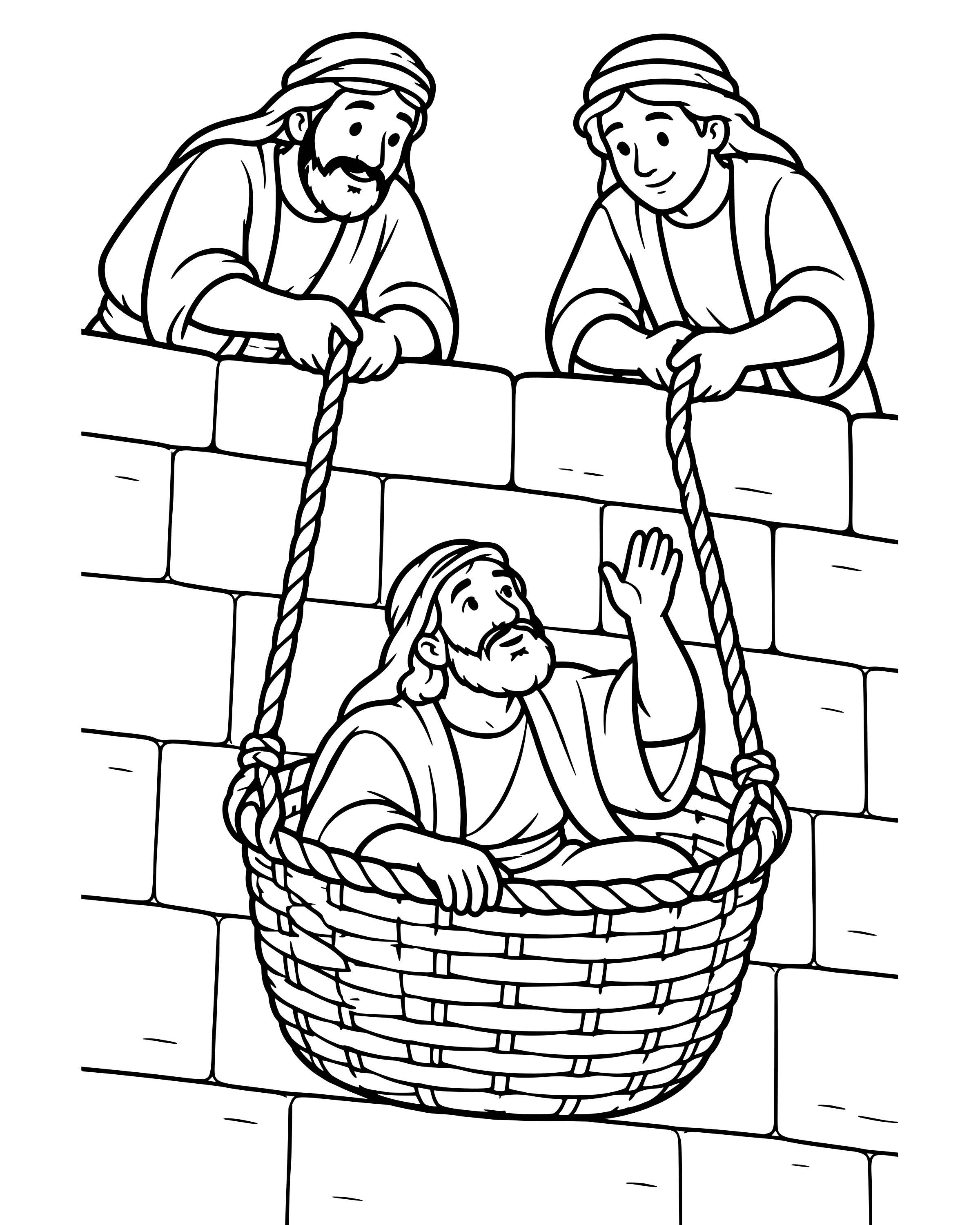 Simple Saul Escapes in a Basket coloring page