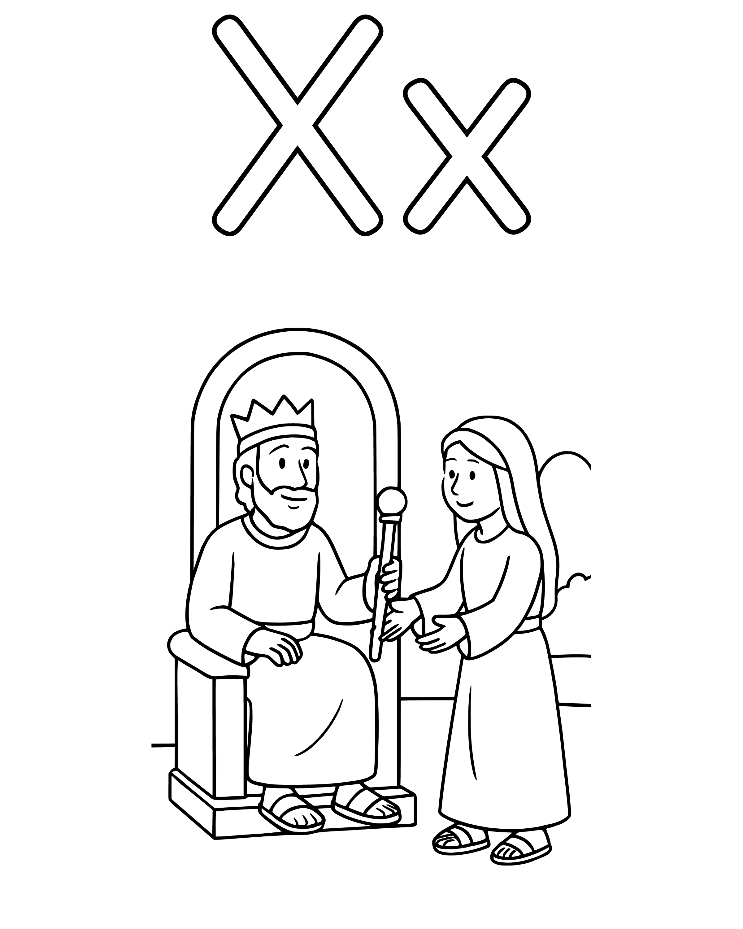 Simple X Is for King Xerxes coloring page