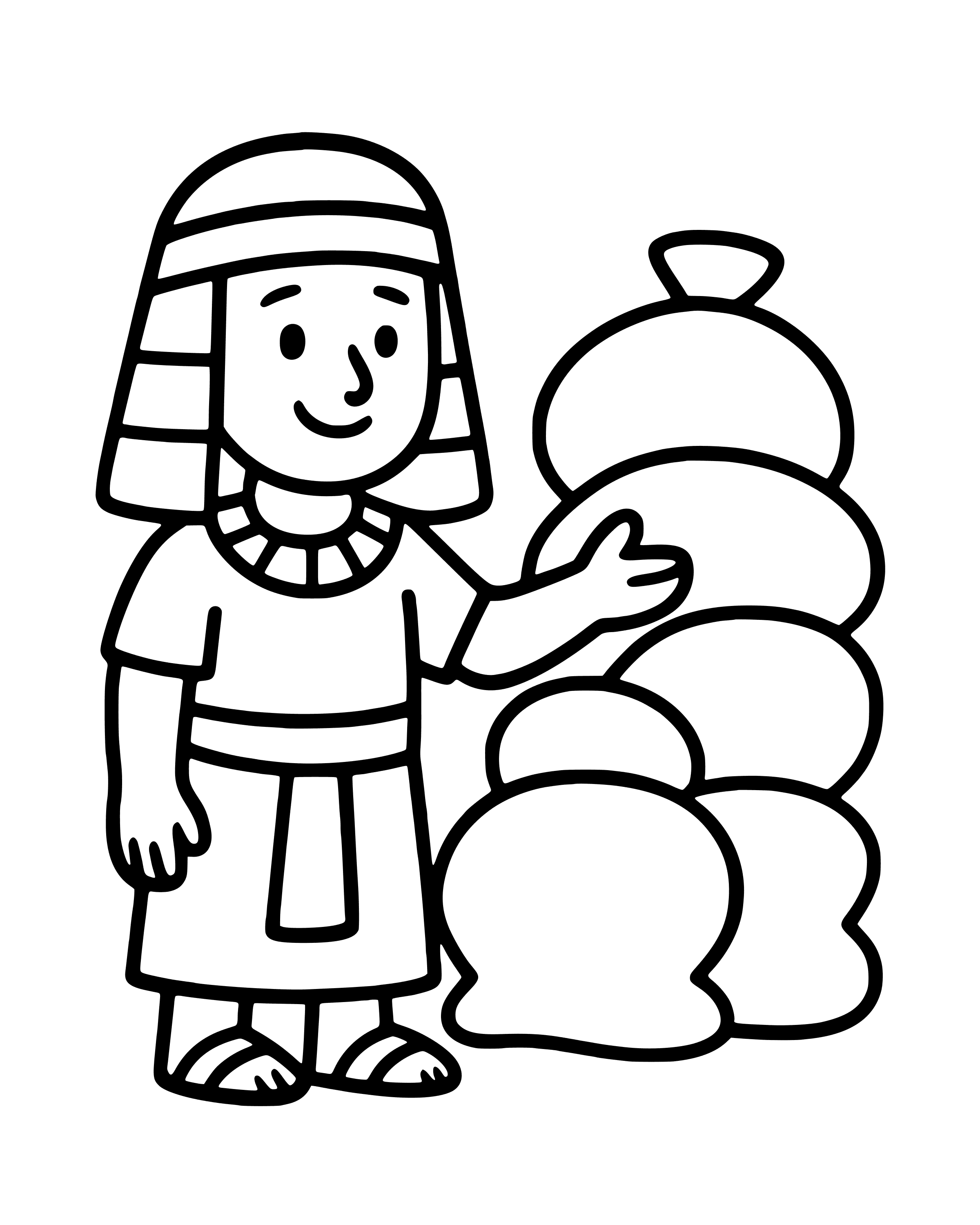 Easy Joseph Stores the Grain coloring page