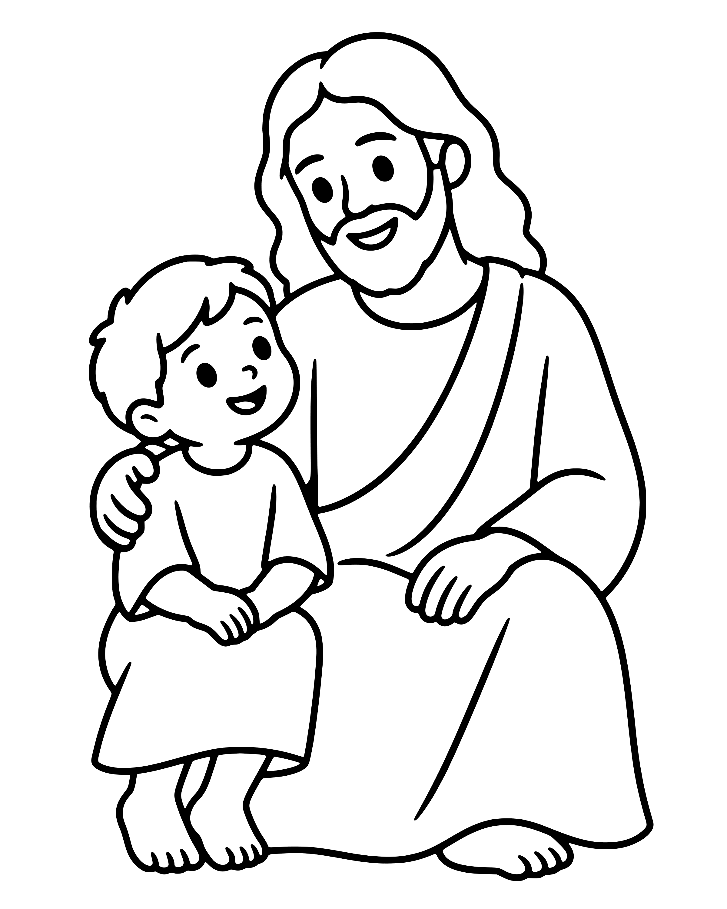 Easy Let the Children Come to Me coloring page