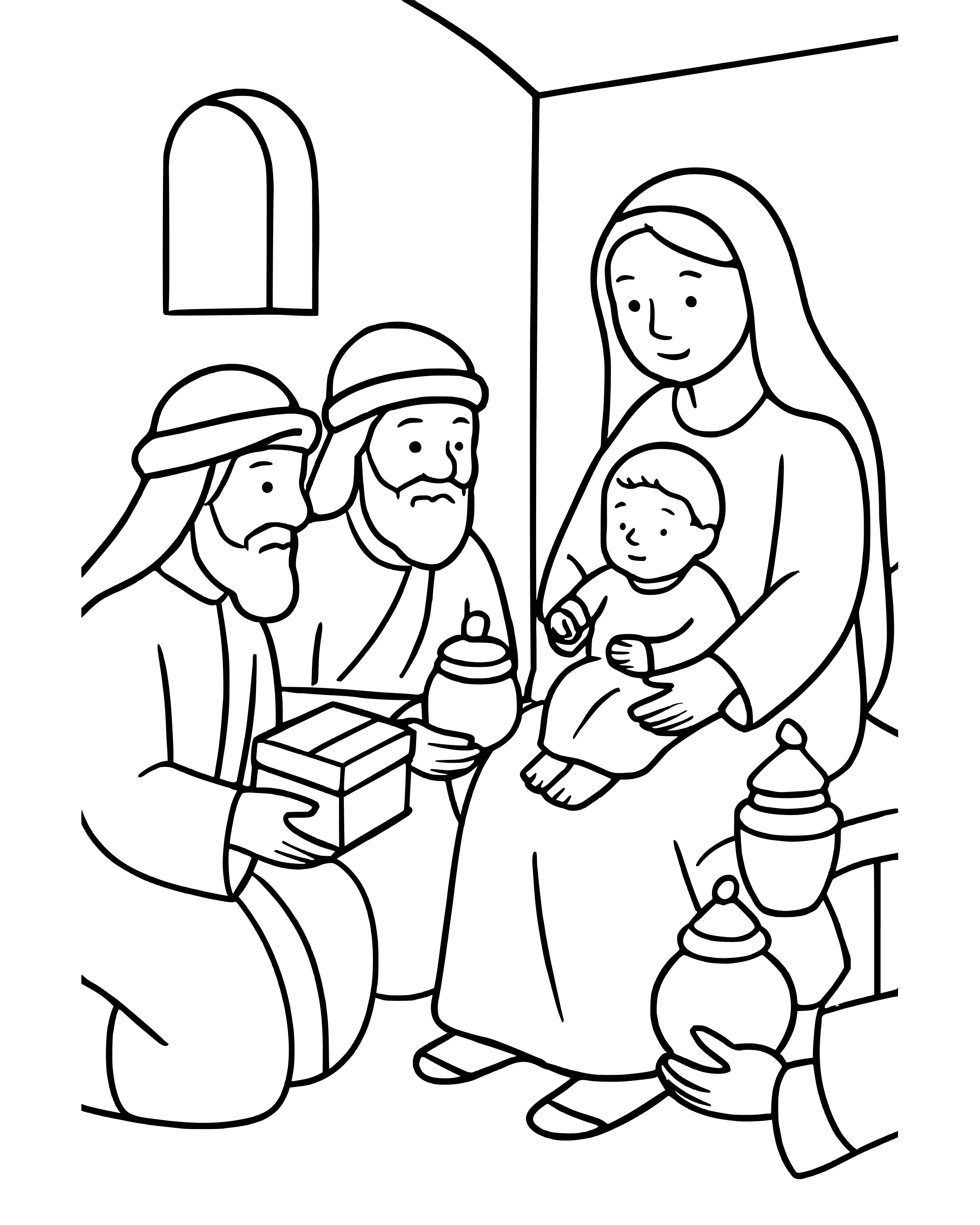 Simple The Wise Men Bring Gifts coloring page