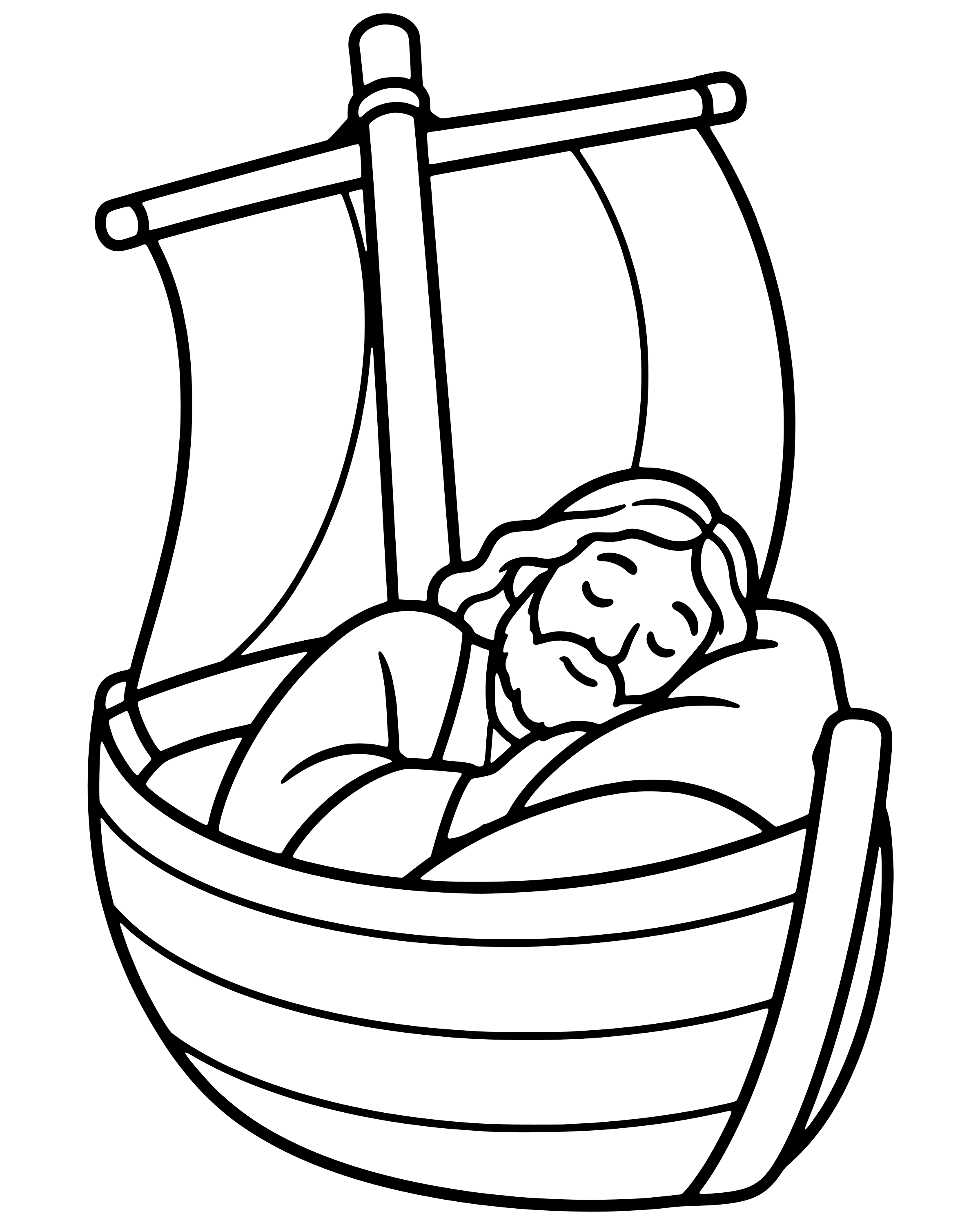 Easy Jesus Asleep in the Boat coloring page