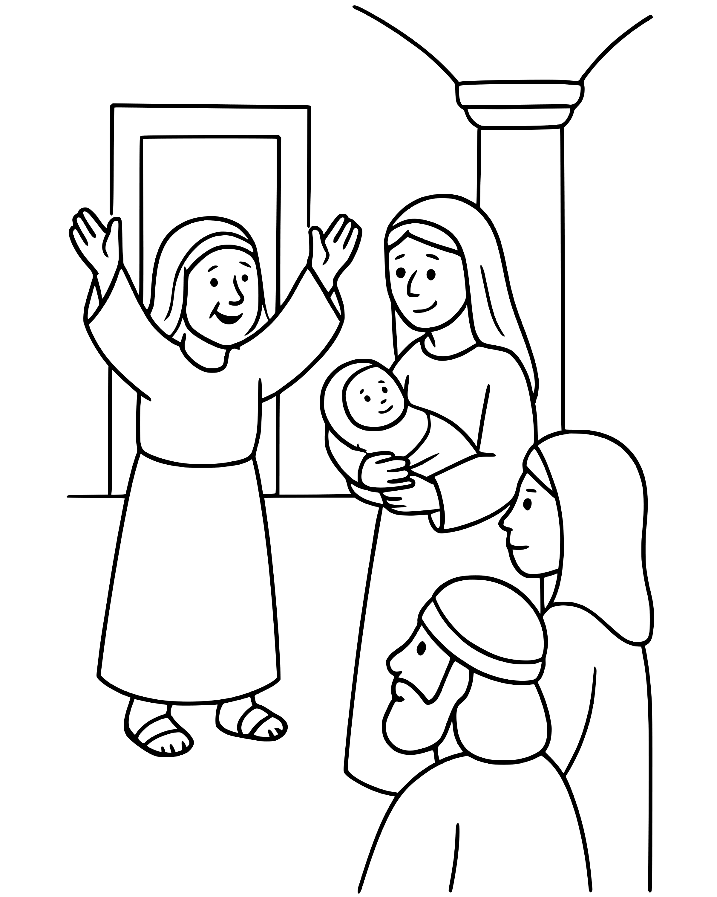 Simple Anna Thanks God for Jesus coloring page