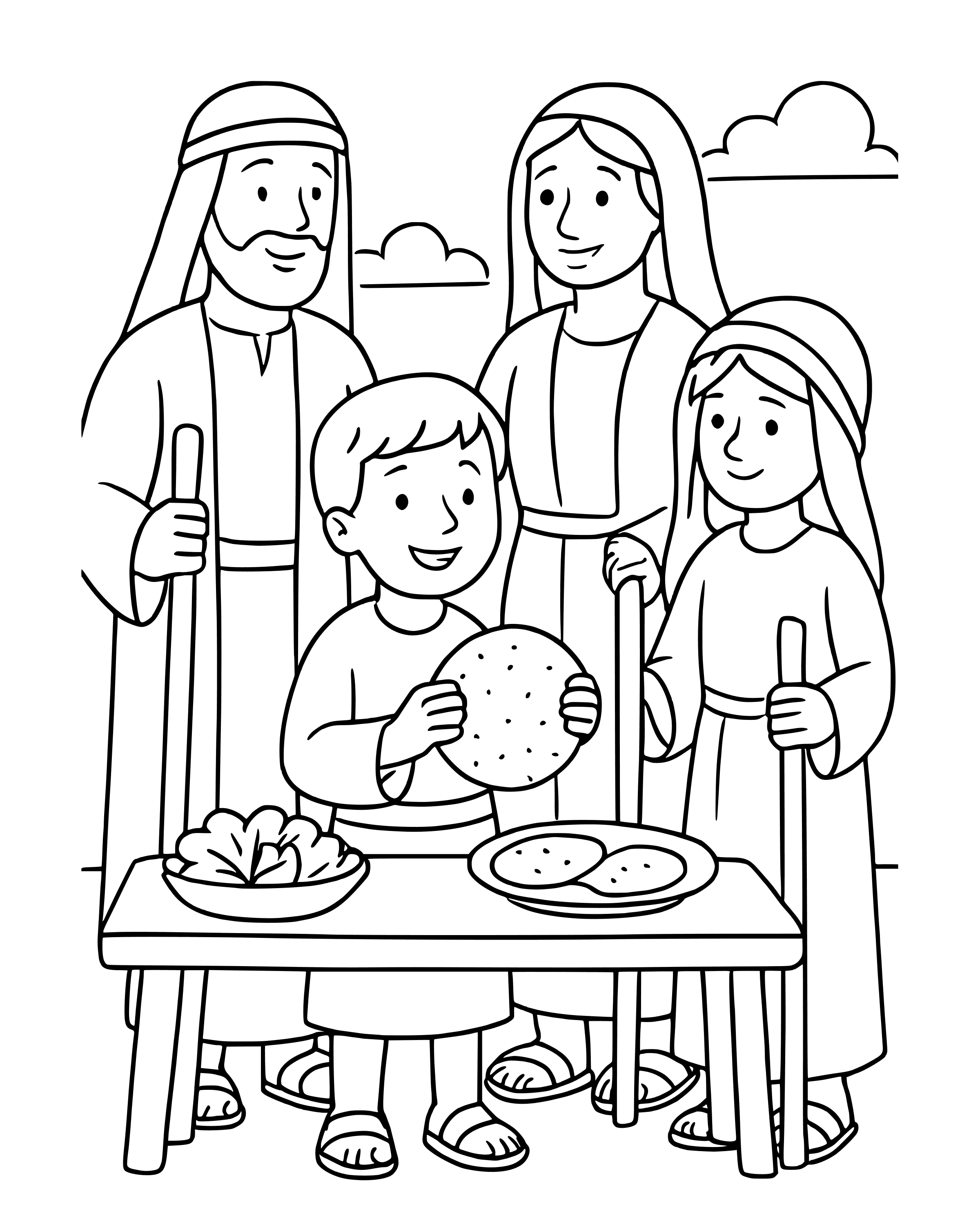 Simple The First Passover coloring page