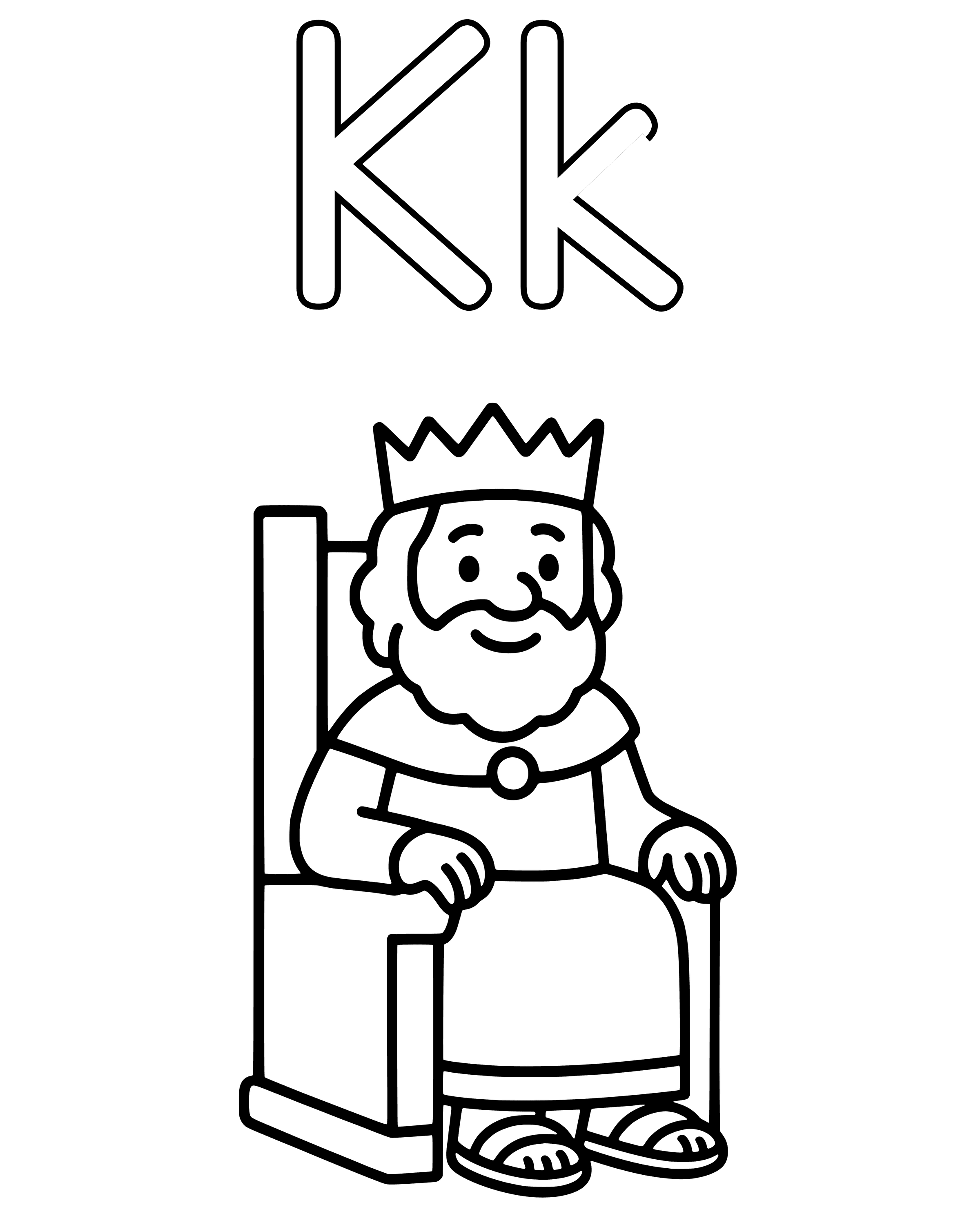 Easy K Is for King David coloring page