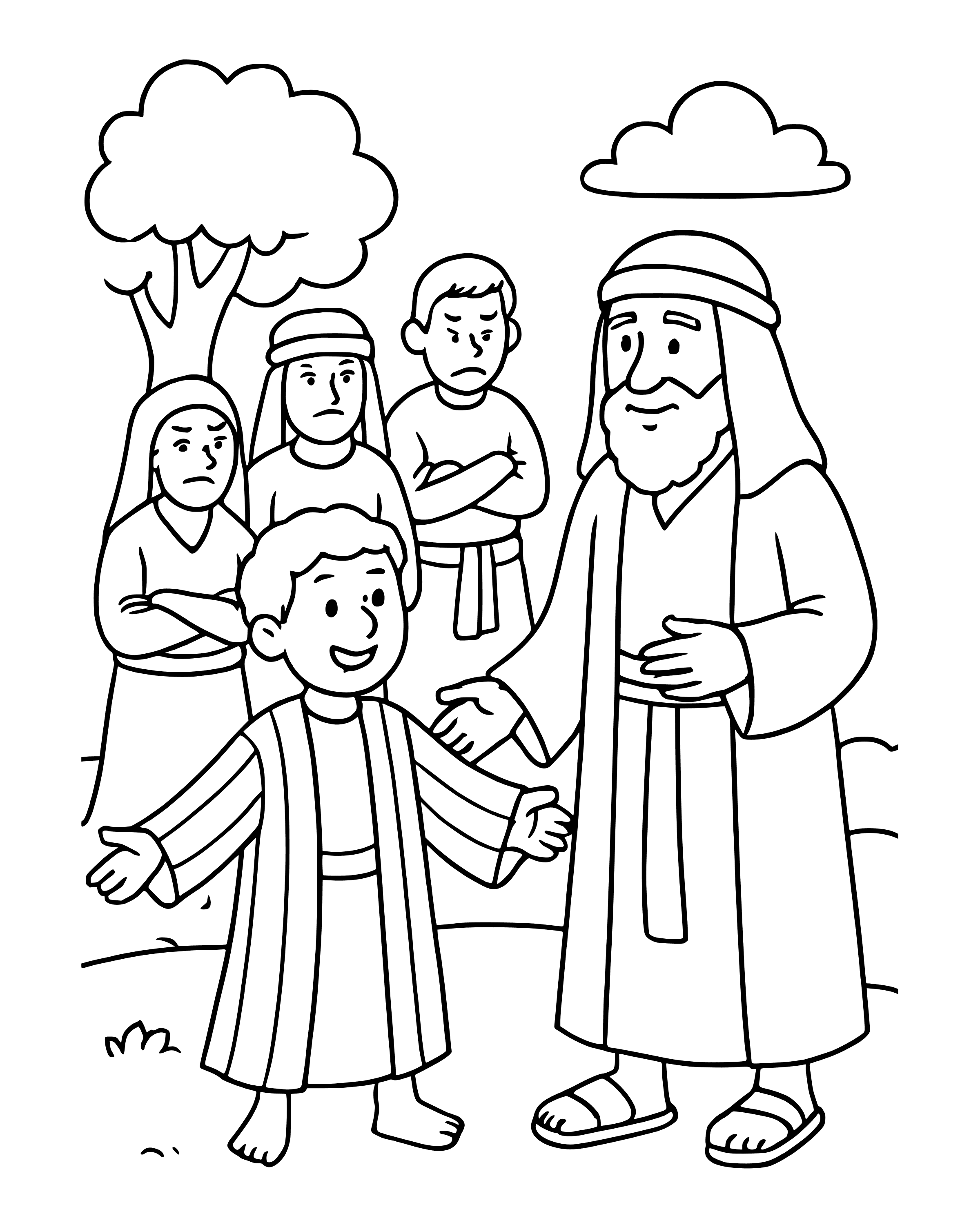 Simple Joseph's Coat of Many Colors coloring page