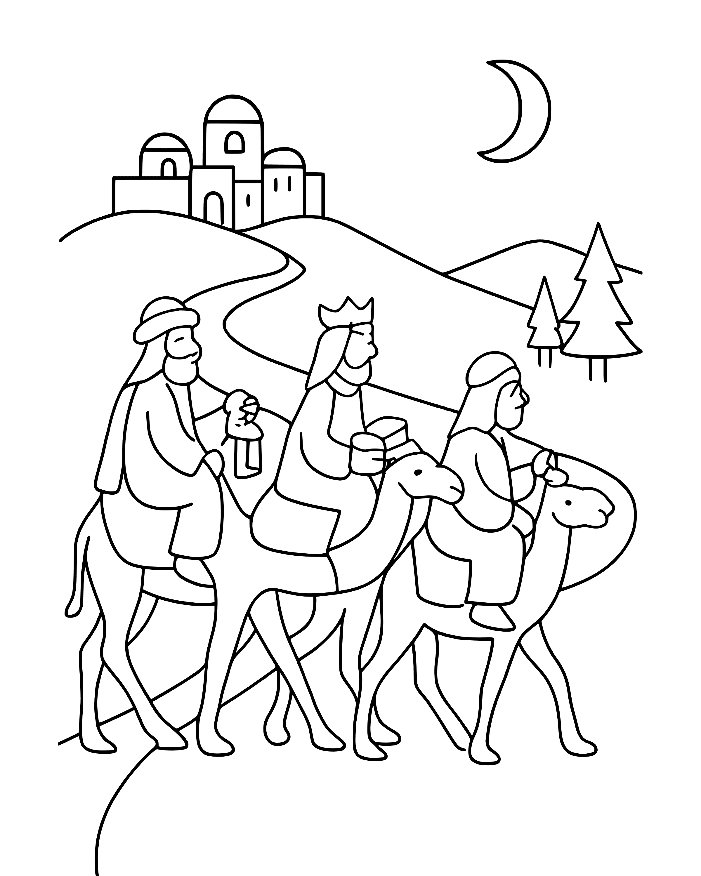 Simple The Wise Men Go Home Another Way coloring page