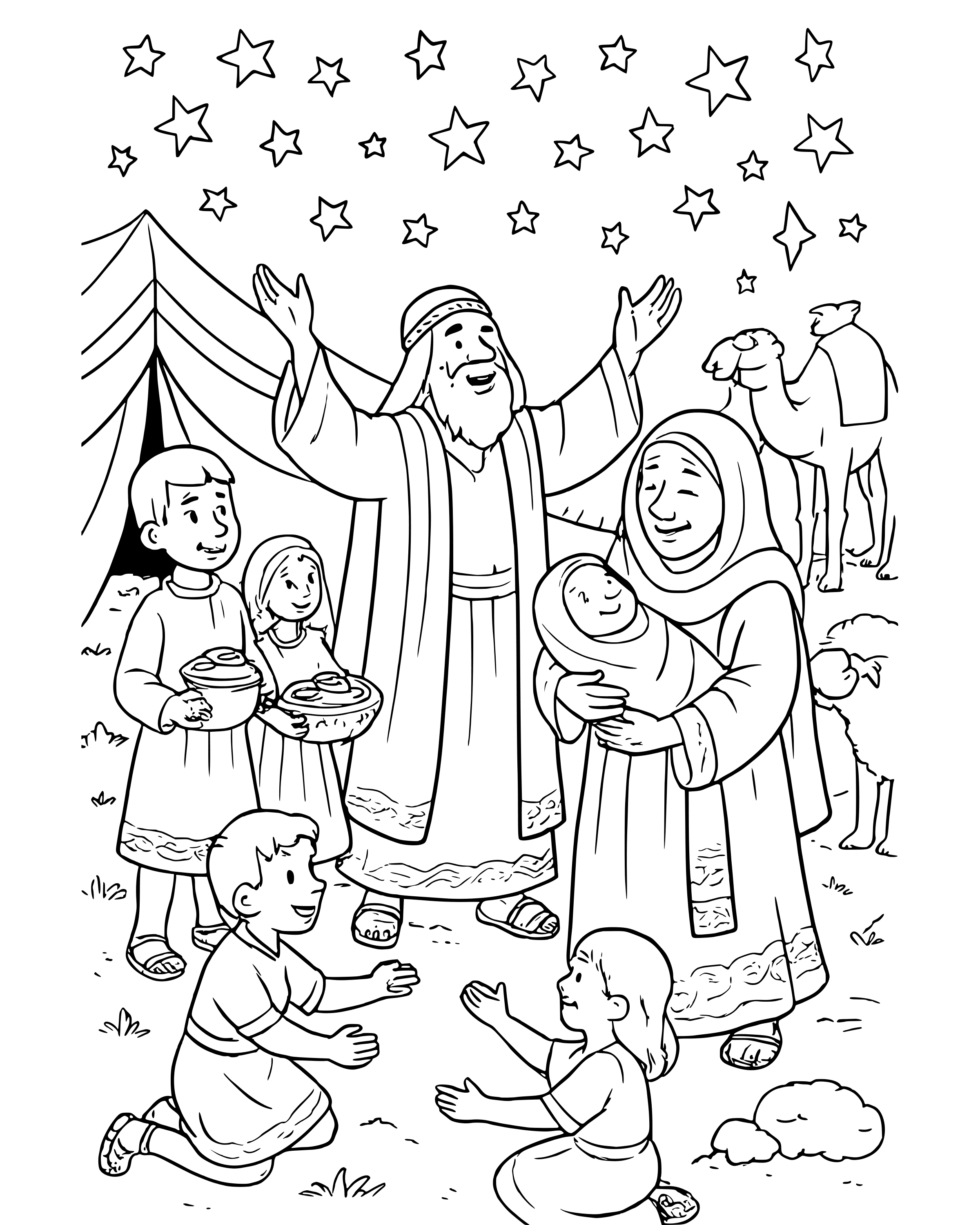 Detailed Baby Isaac Is Born coloring page