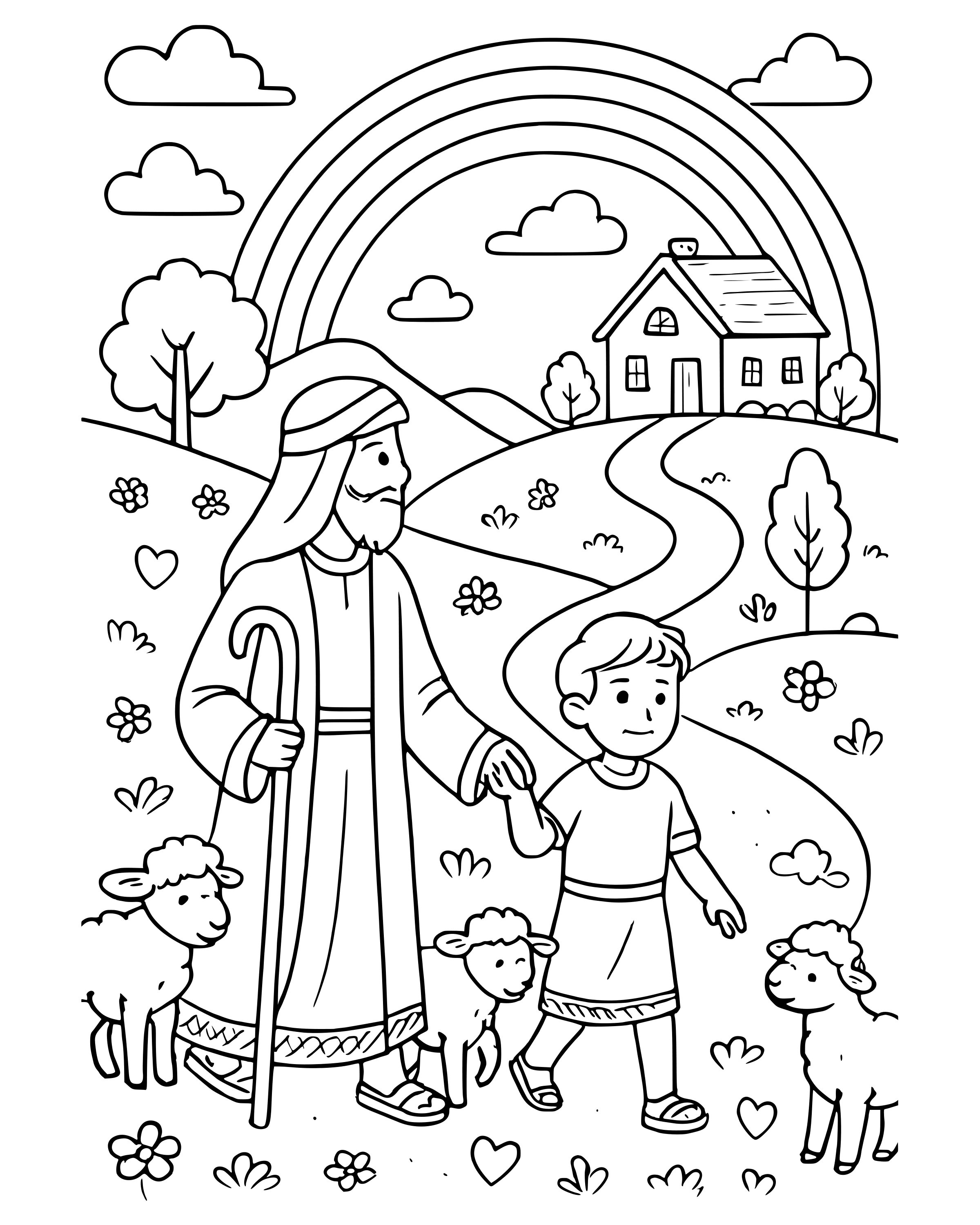Detailed Goodness and Love Will Follow Me coloring page