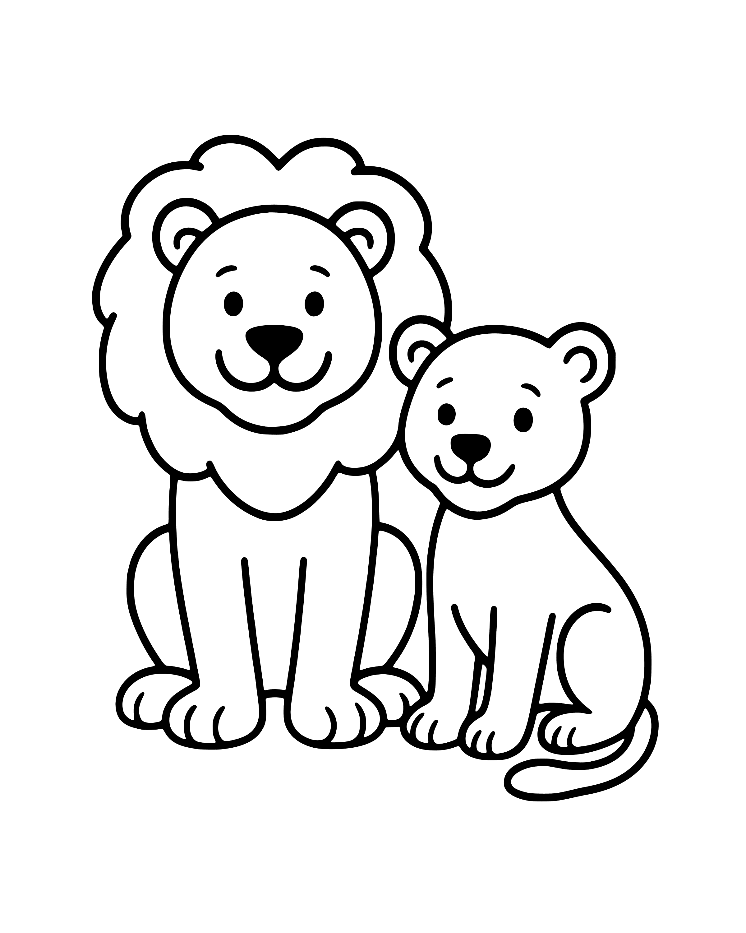 Easy Two by Two: Lions coloring page