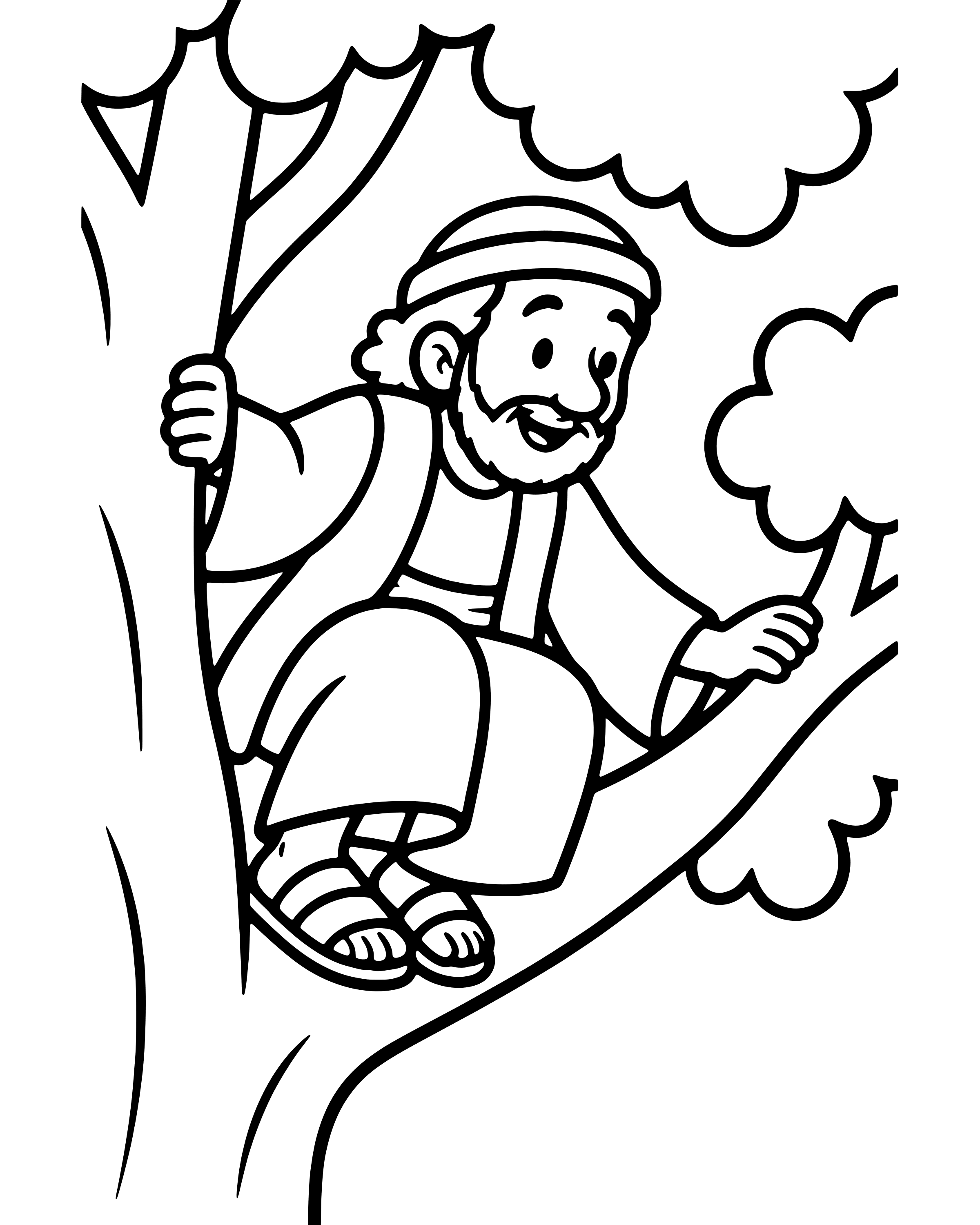 Easy Zacchaeus Climbs a Tree coloring page