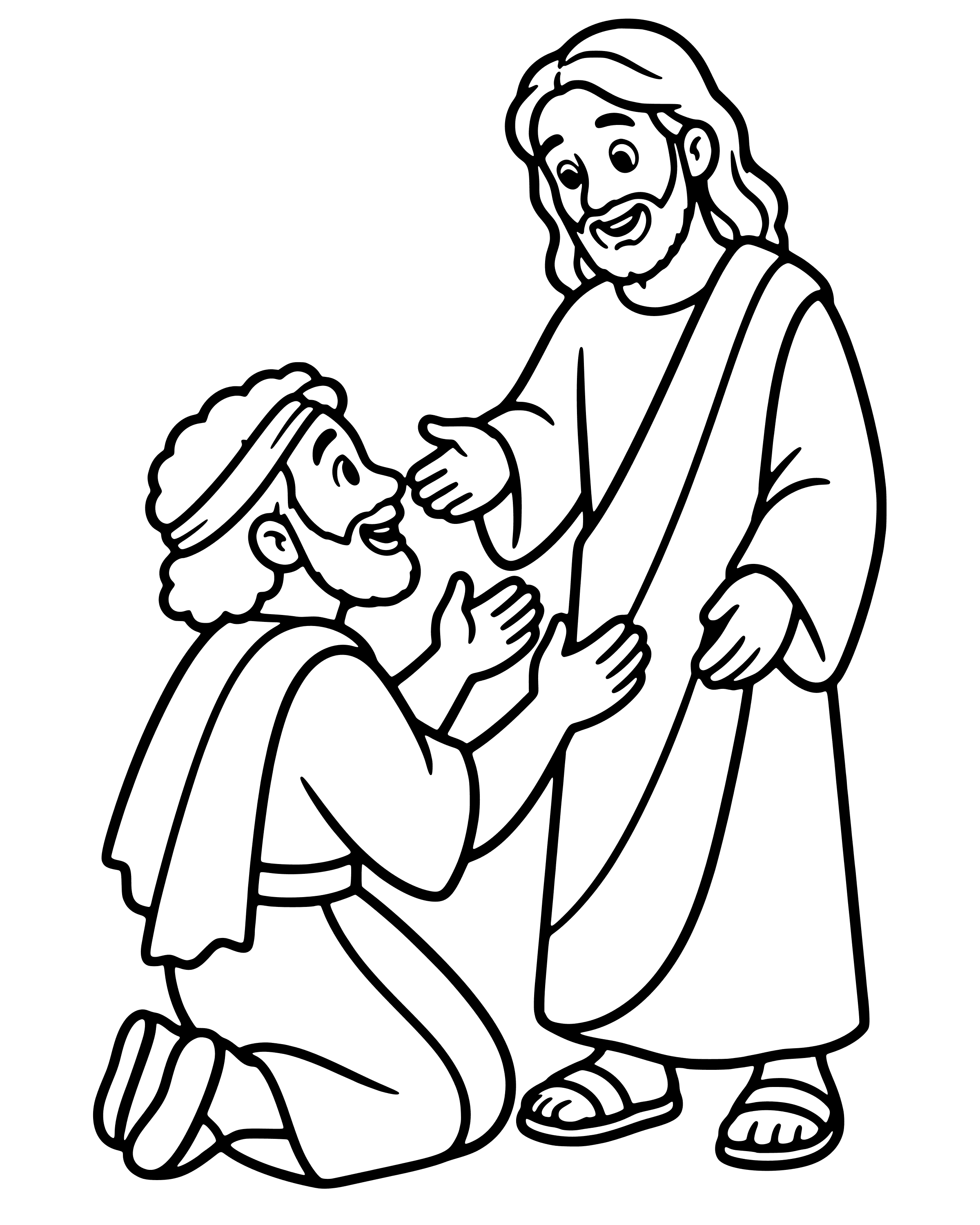 Easy One Man Comes Back to Say Thank You coloring page