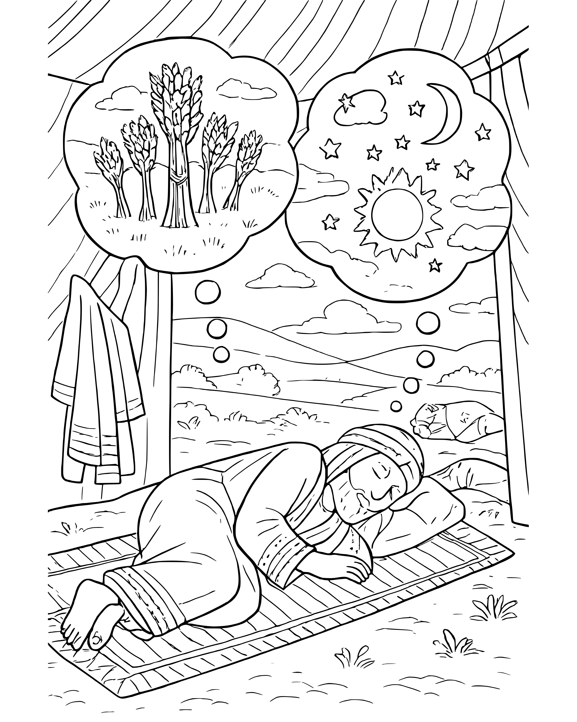 Detailed Joseph's Dreams coloring page