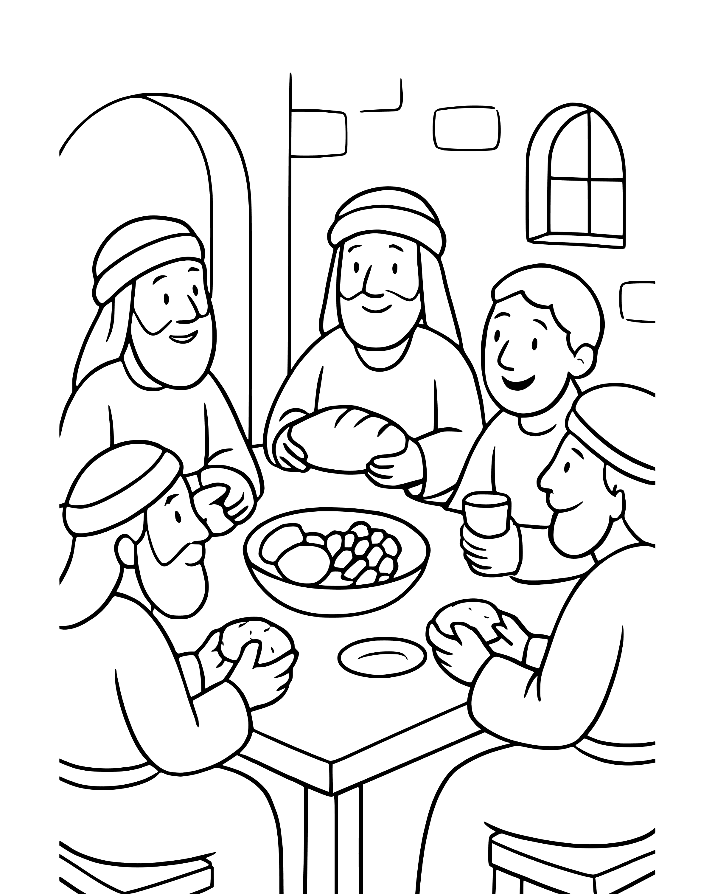 Simple The First Church Shares Everything coloring page
