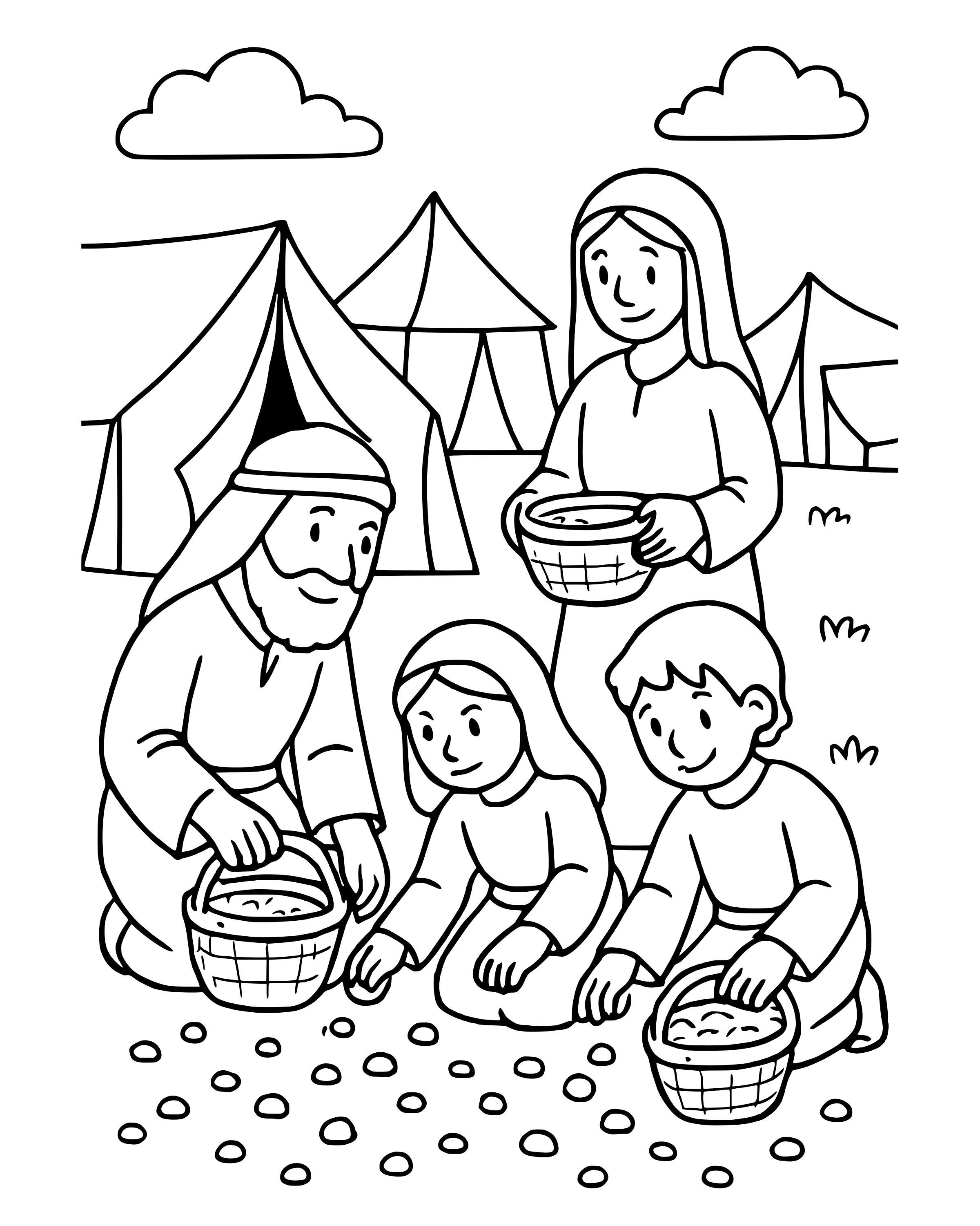 Simple Manna from Heaven coloring page