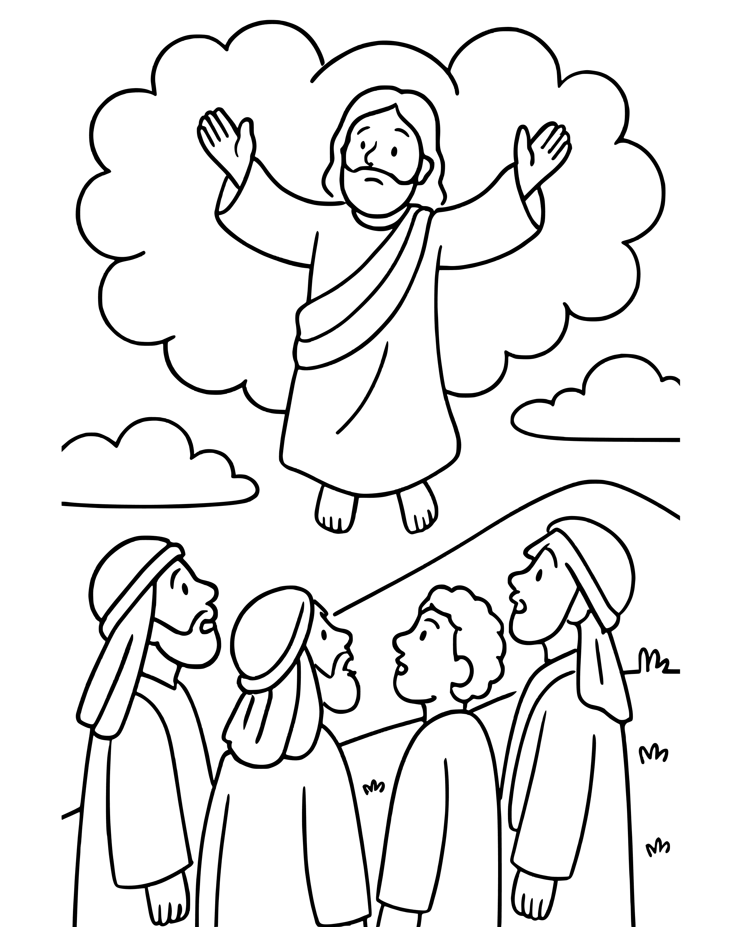 Simple Jesus Goes Up to Heaven coloring page