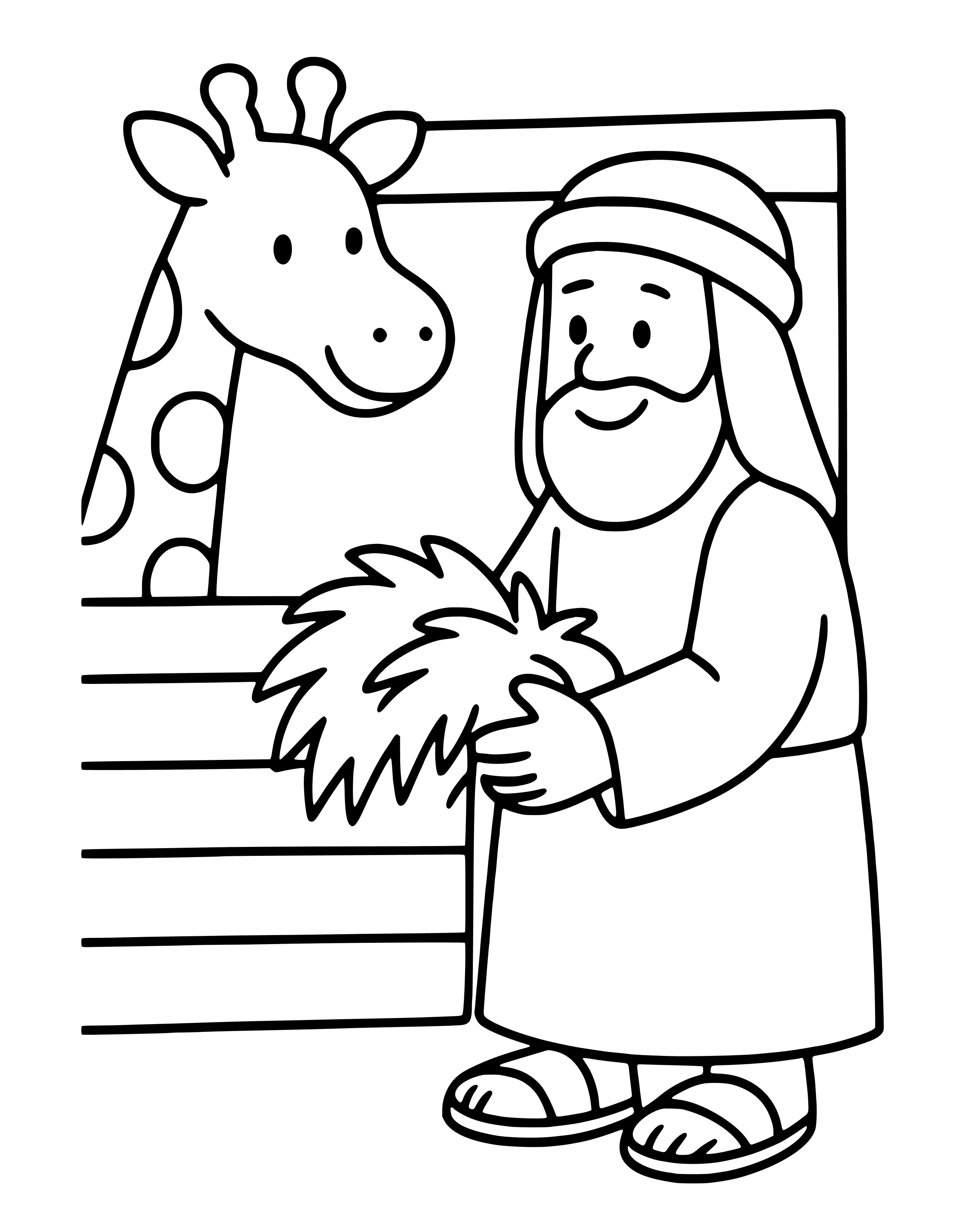 Inside Noah's Ark – easy printable coloring page for ages 2–4