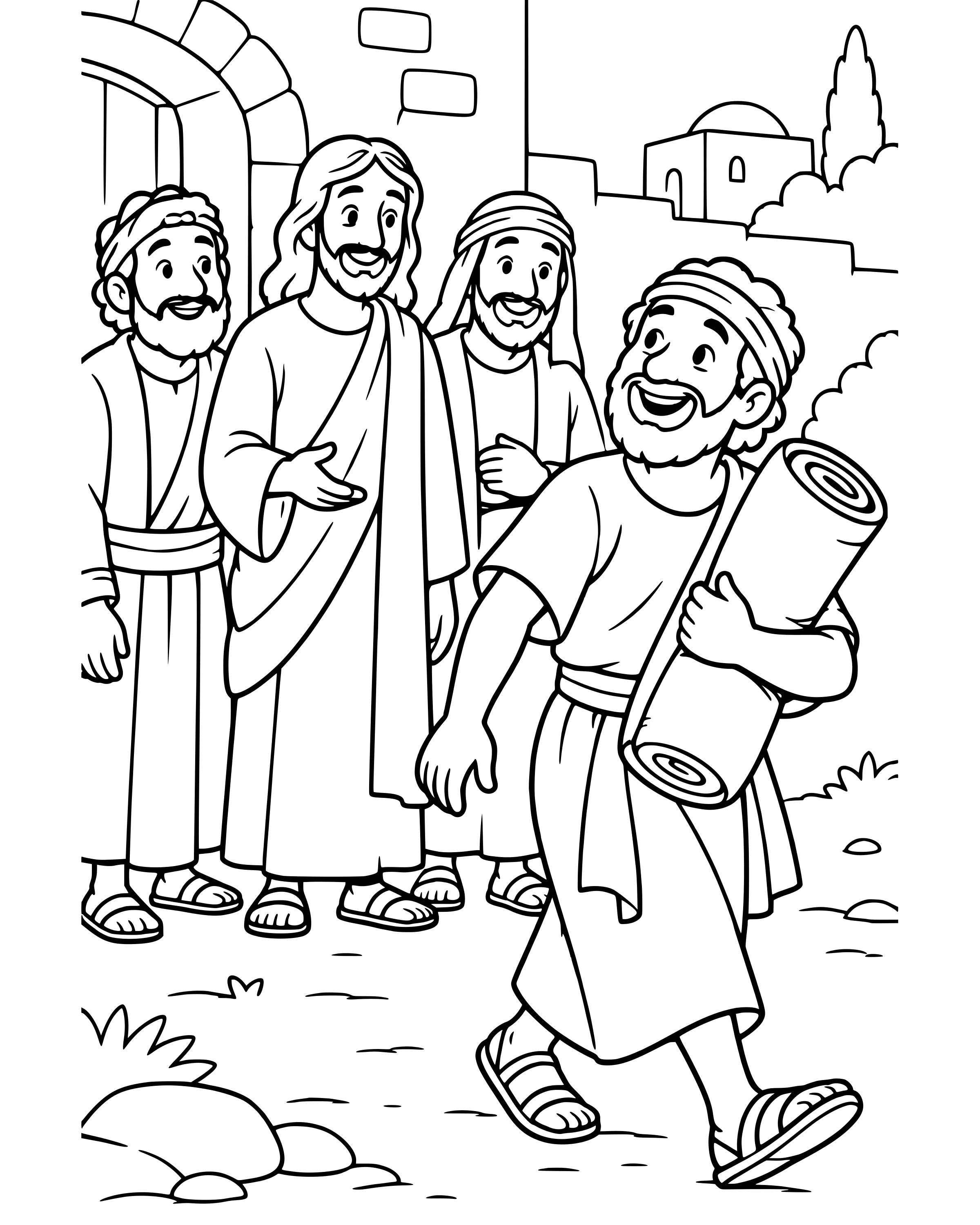 Simple Pick Up Your Mat and Walk coloring page