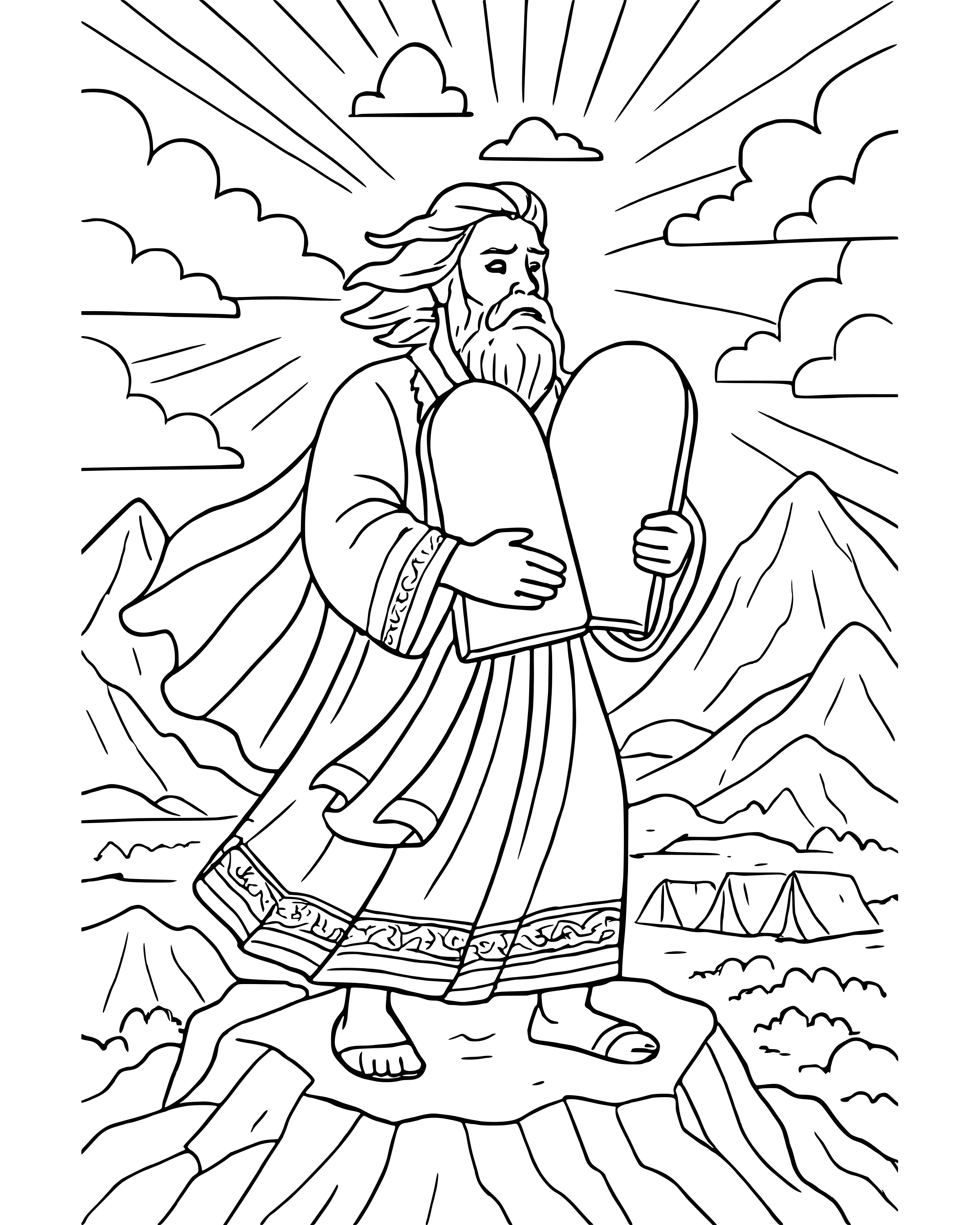Detailed The Two Stone Tablets coloring page