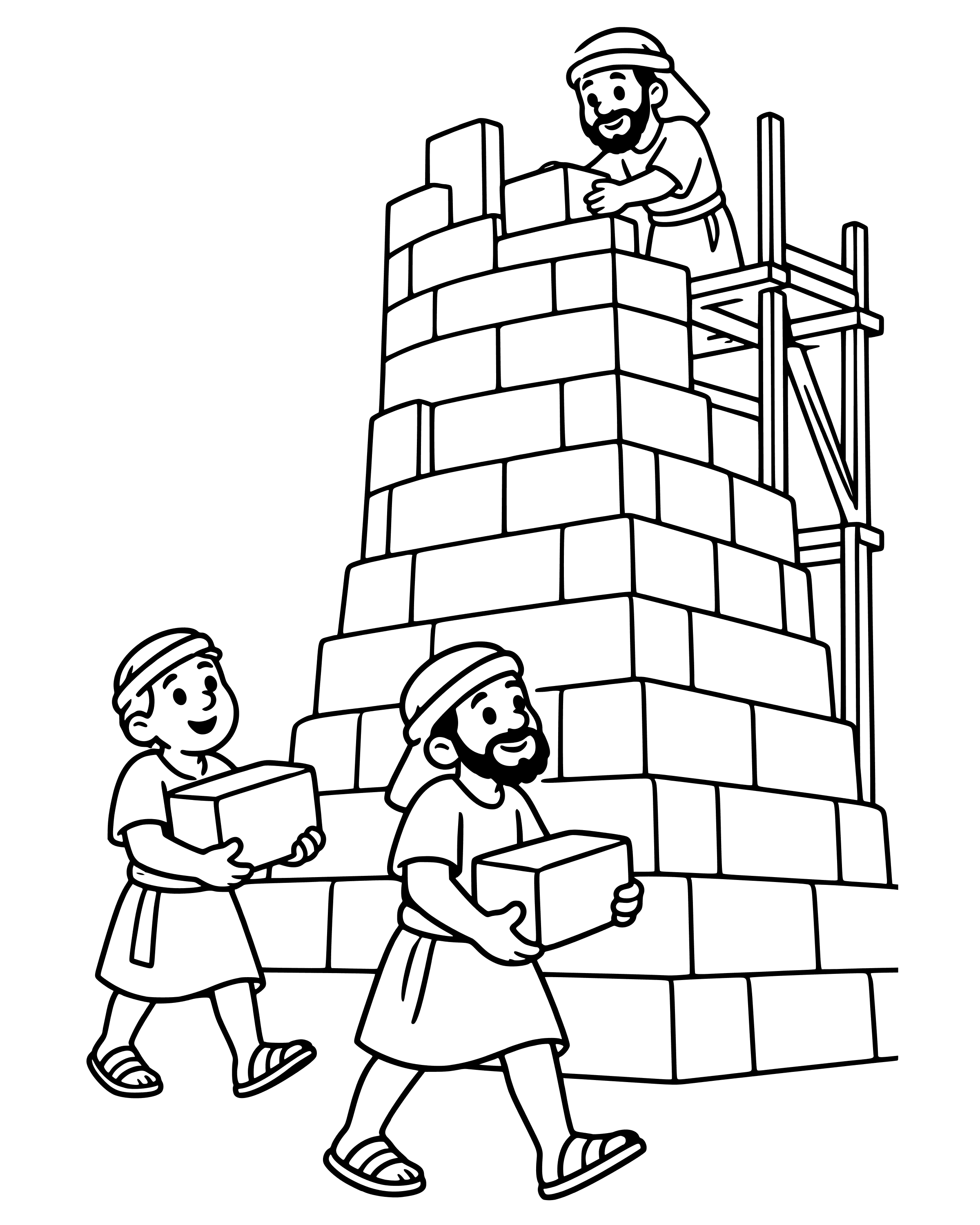 Simple Building the Tower of Babel coloring page