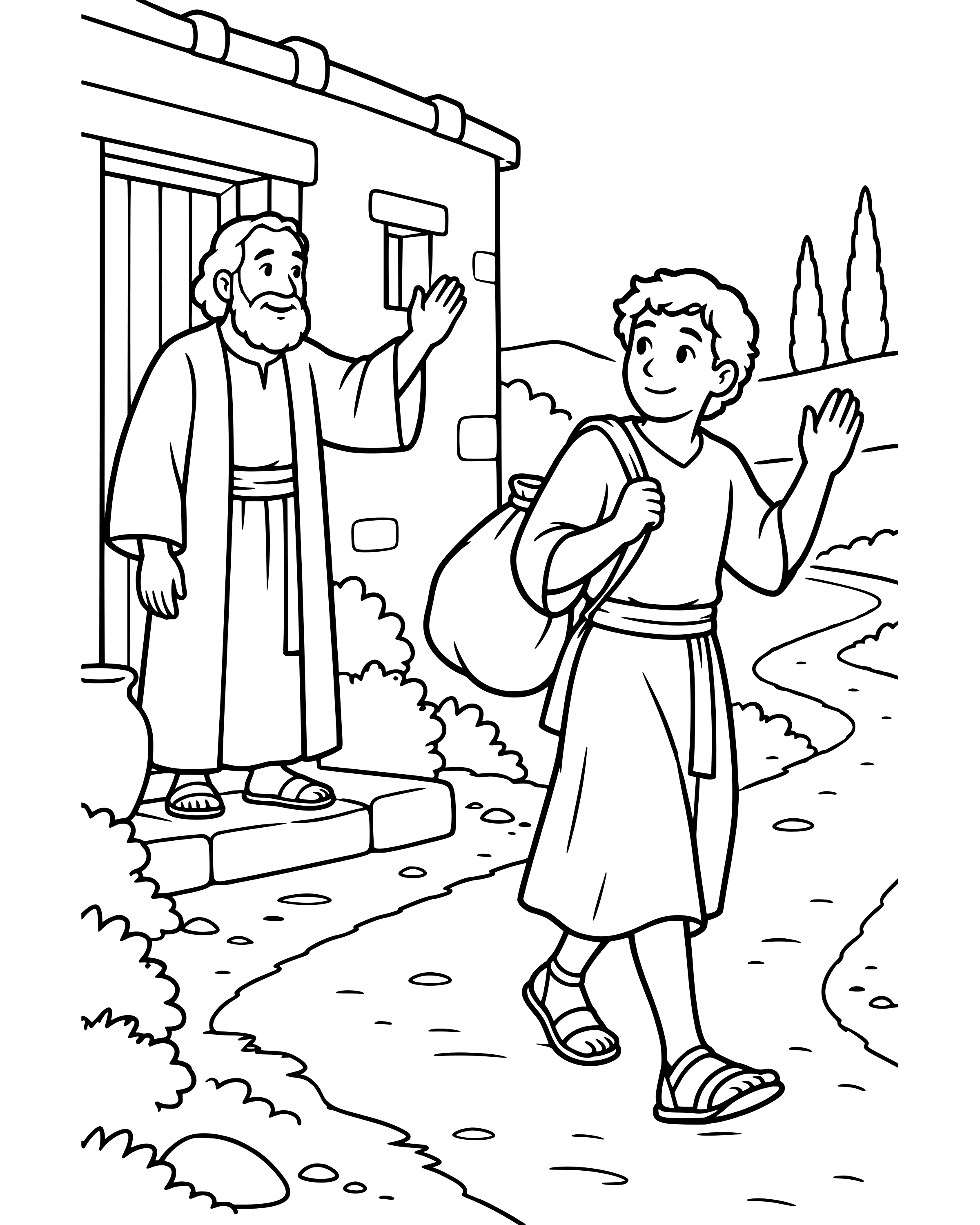 Easy The Younger Son Leaves Home coloring page