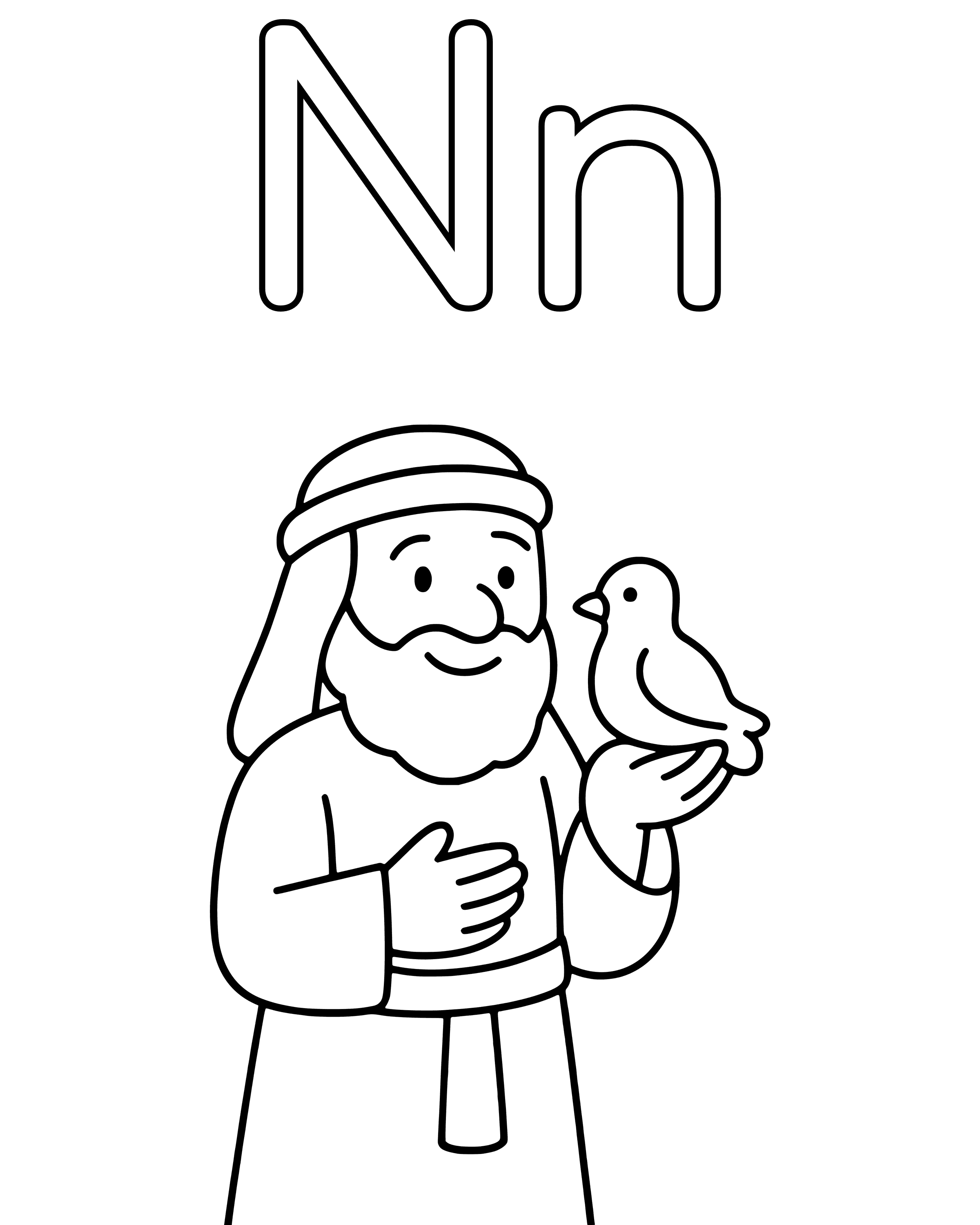 Easy N Is for Noah coloring page