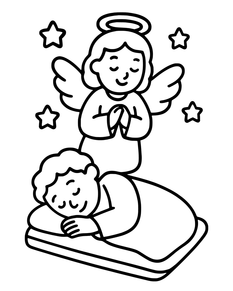 Easy An Angel Speaks to Joseph in a Dream coloring page