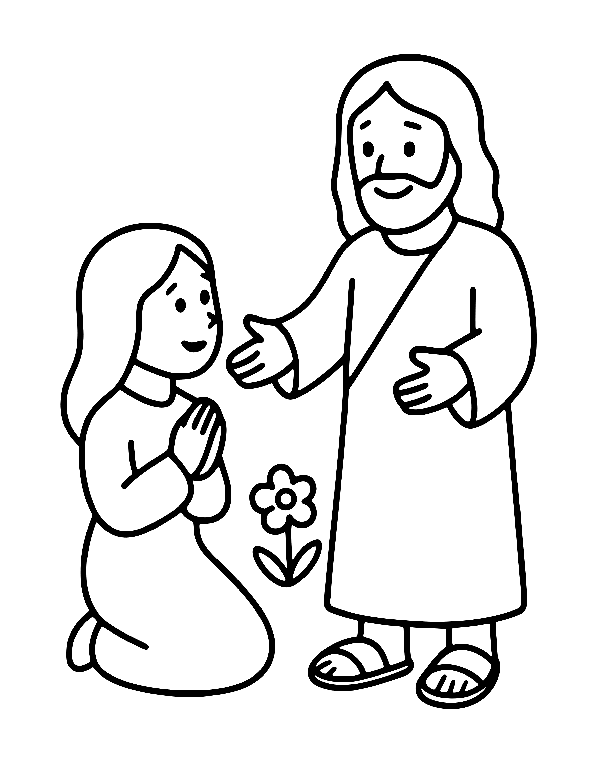Easy Mary Magdalene Meets Jesus coloring page