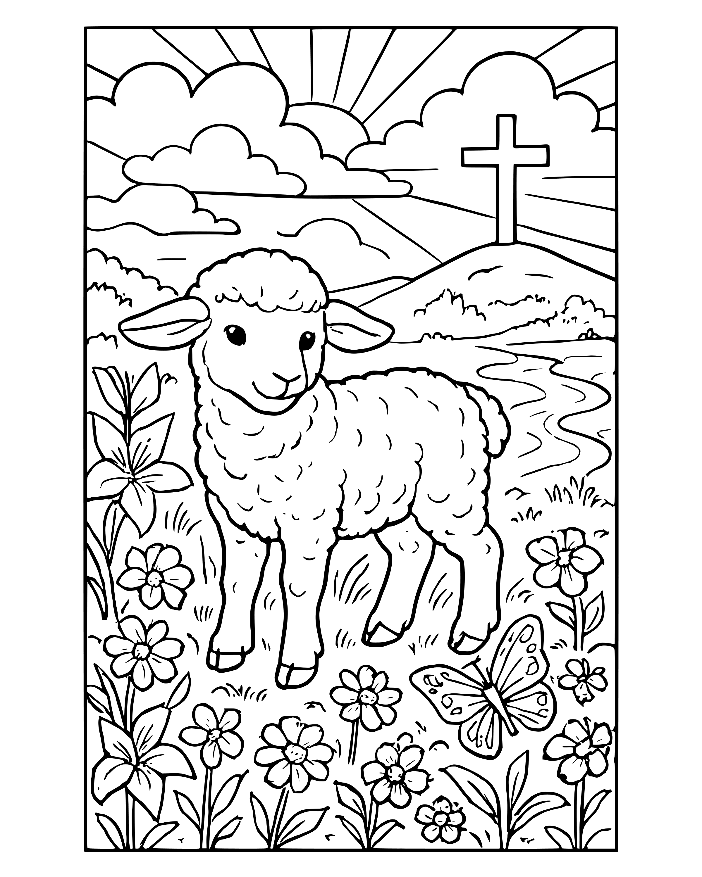 Detailed The Lamb of God coloring page