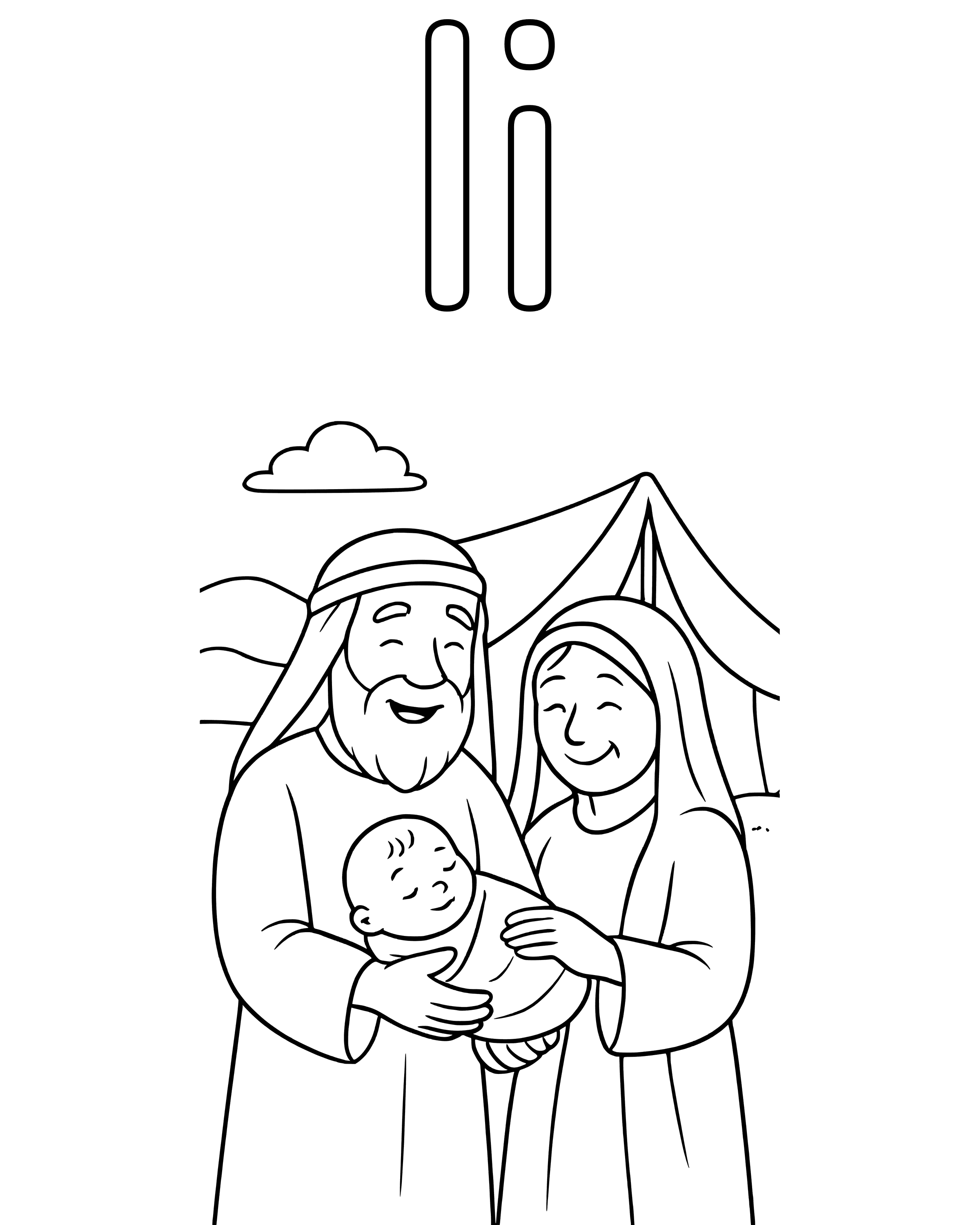 Simple I Is for Isaac coloring page