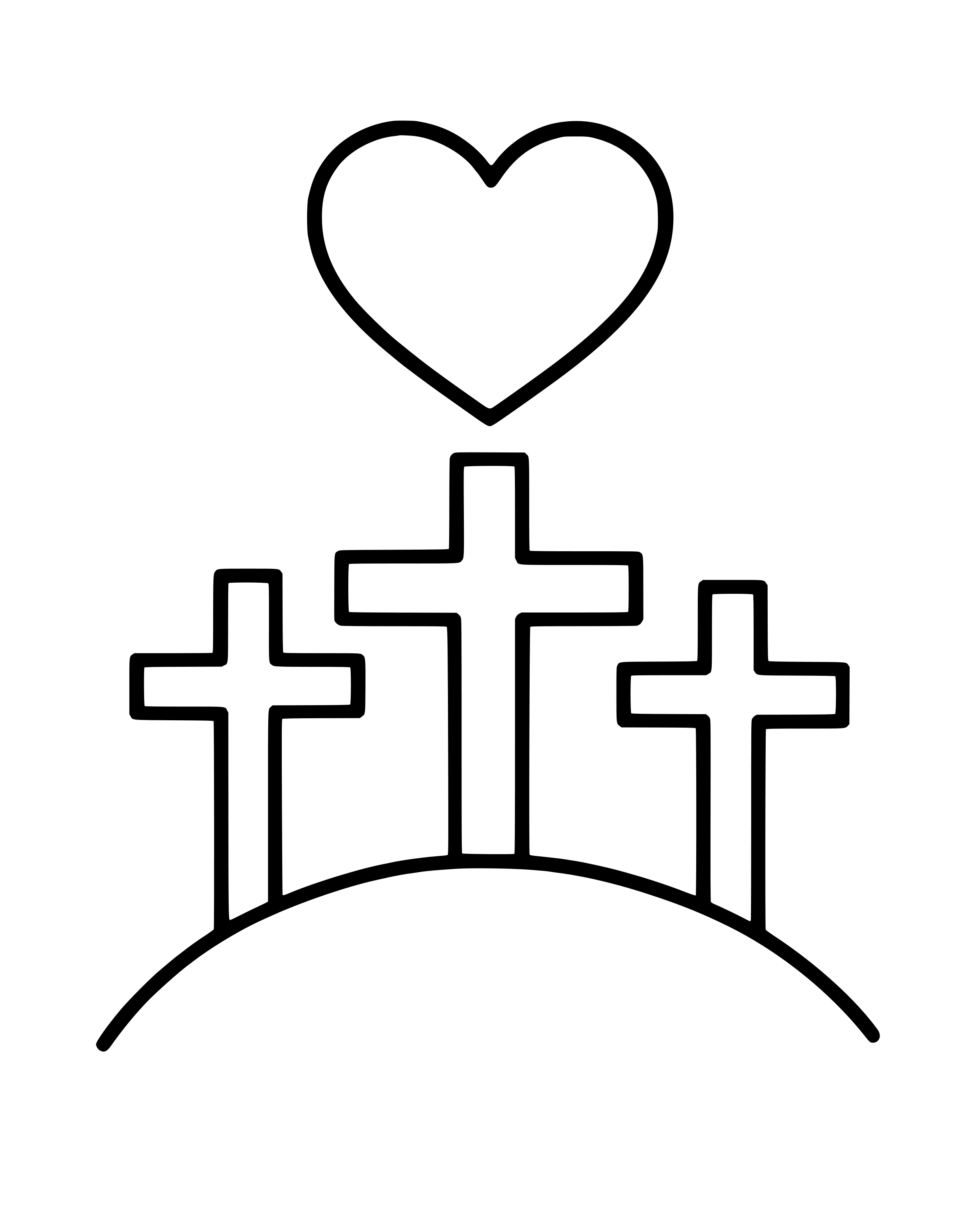 Three Crosses on a Hill – easy printable coloring page for ages 2–4