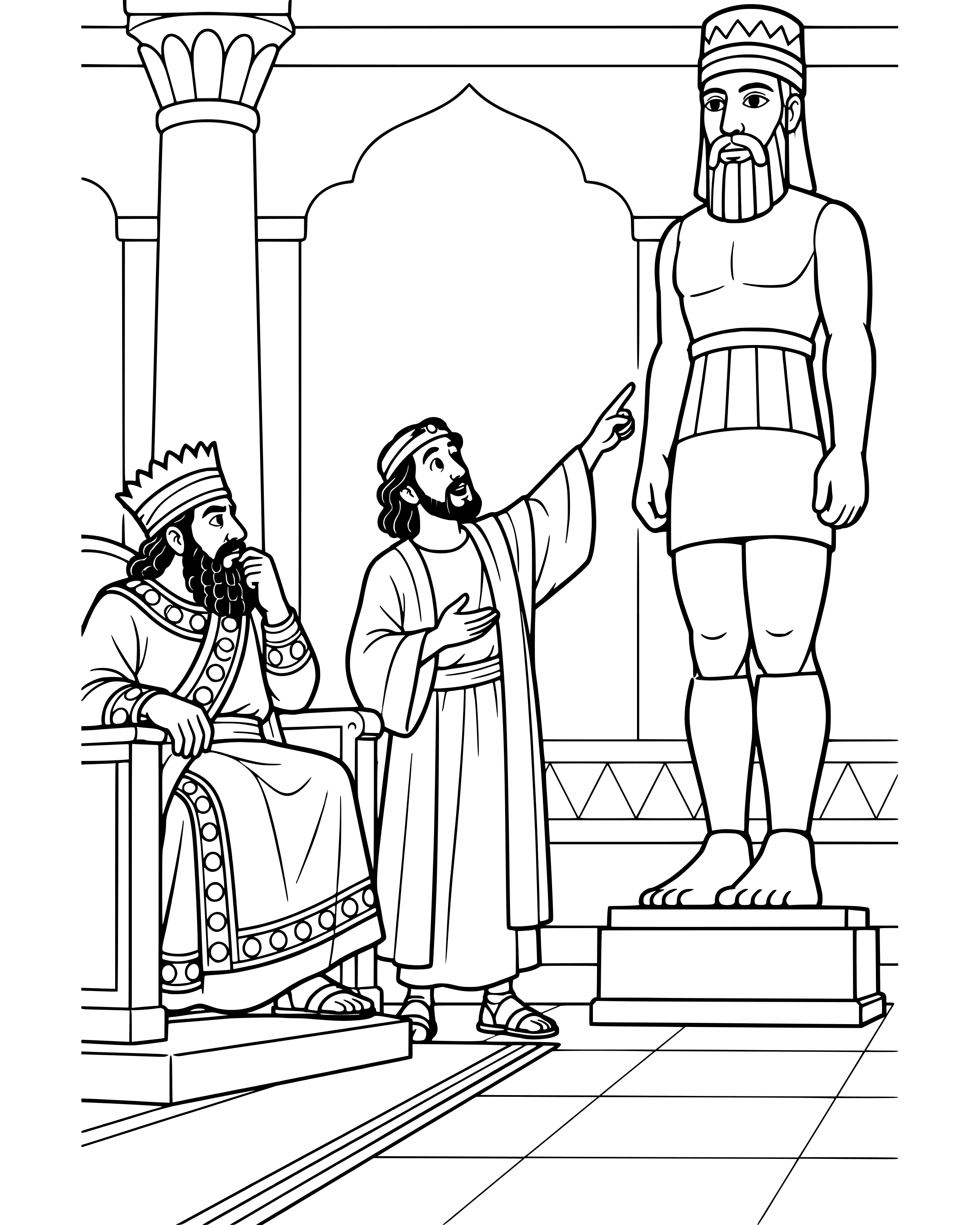 Simple Daniel Explains the King's Dream coloring page
