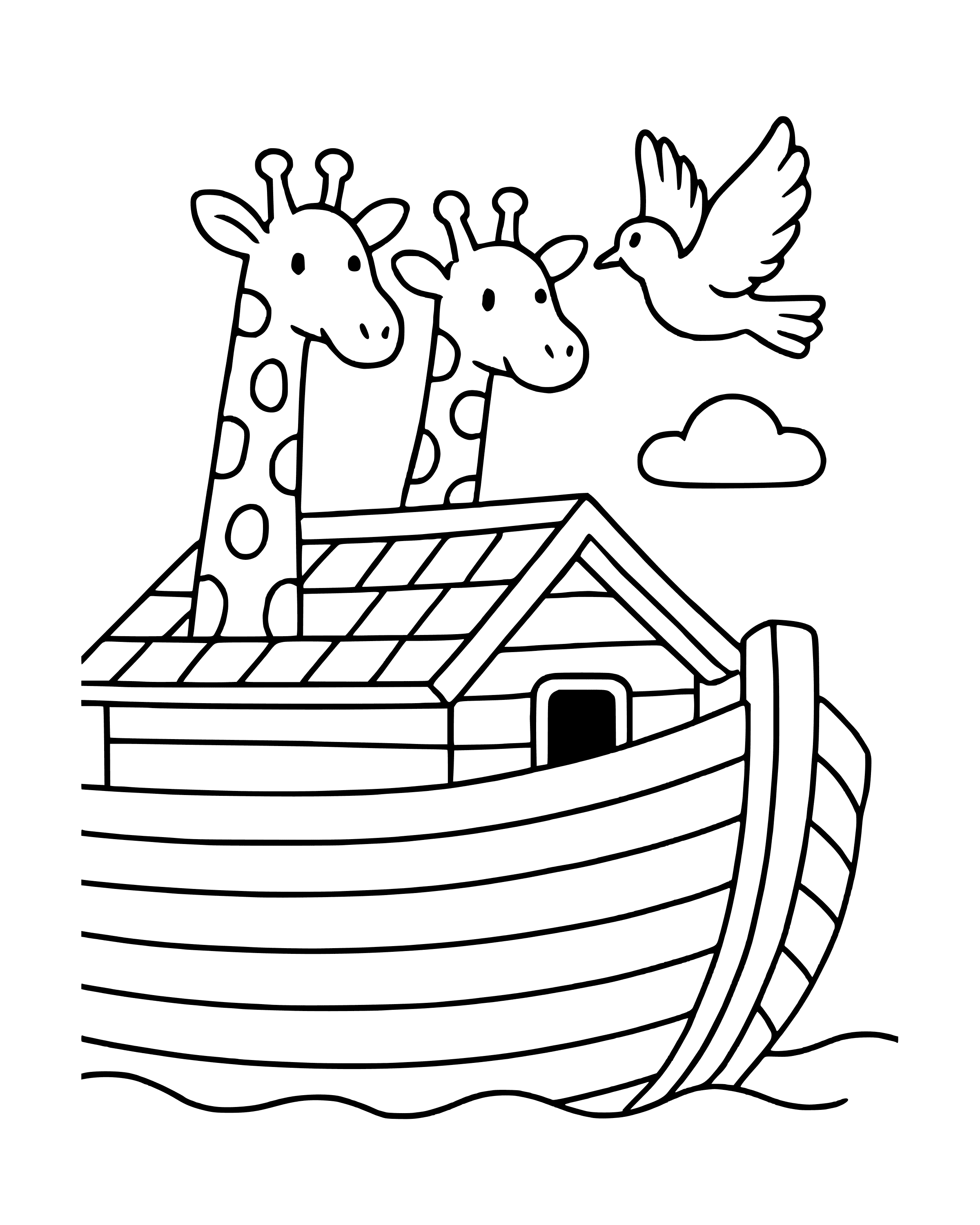 Simple Two by Two: Giraffes coloring page