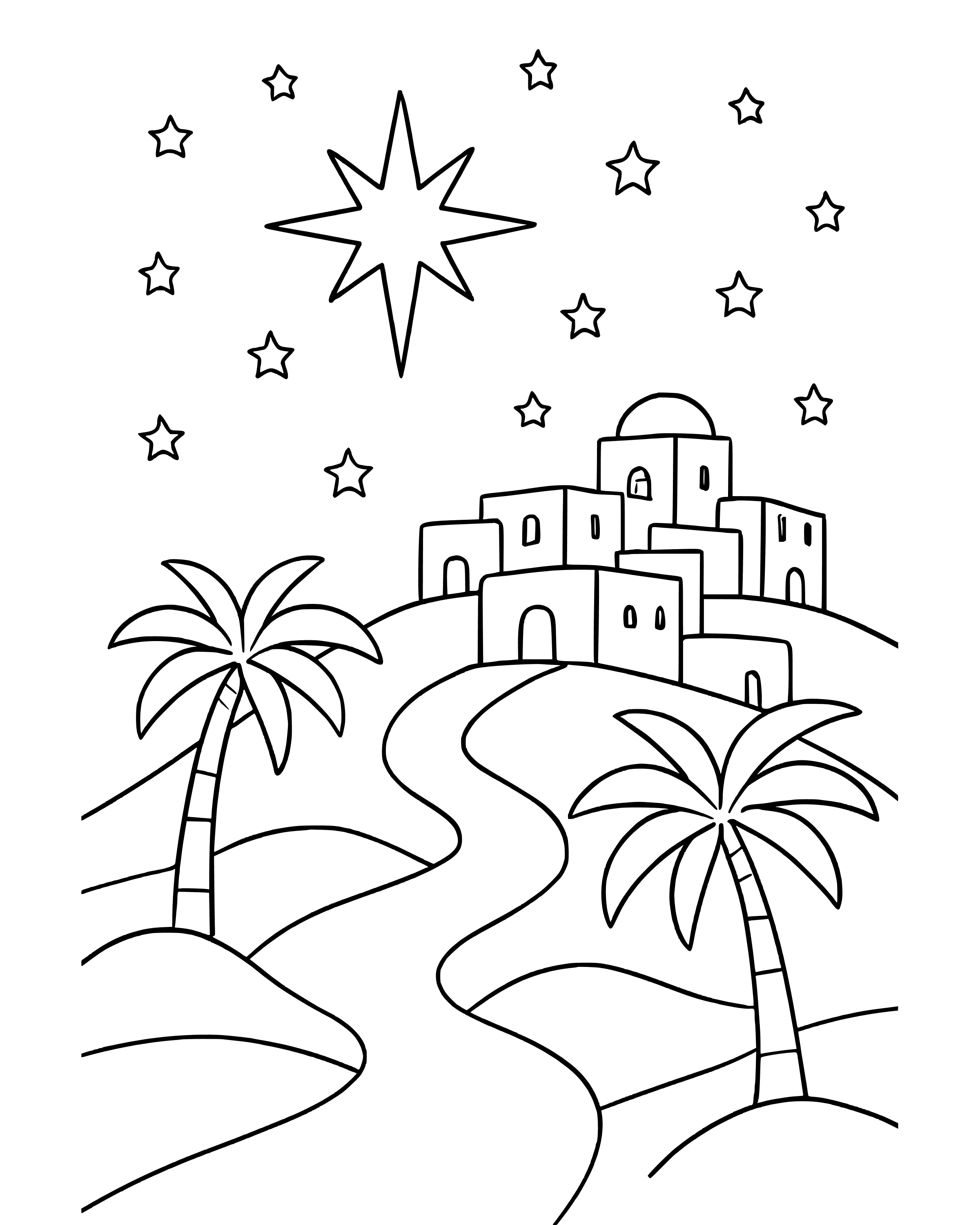 Simple The Little Town of Bethlehem coloring page