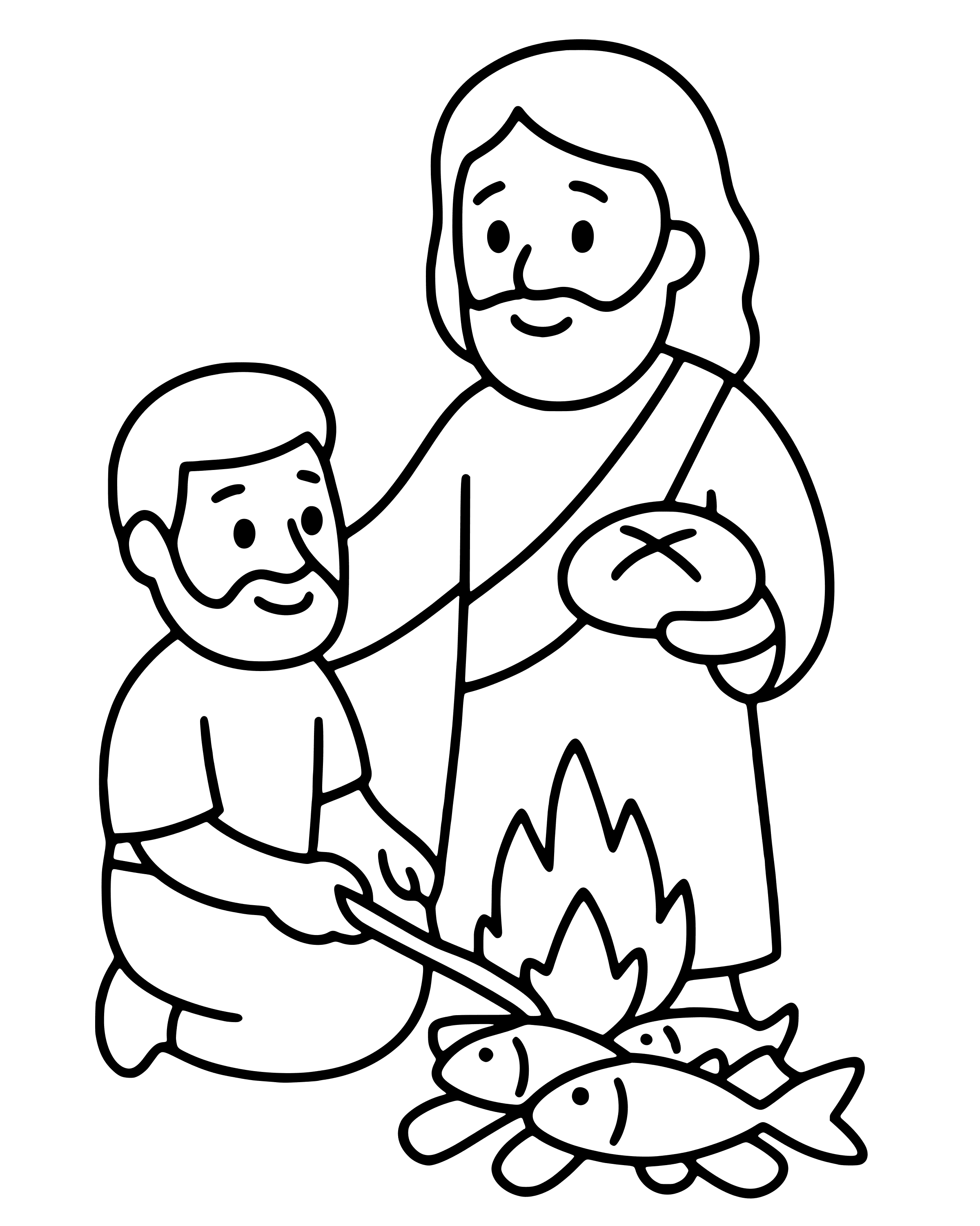 Easy Breakfast on the Beach coloring page