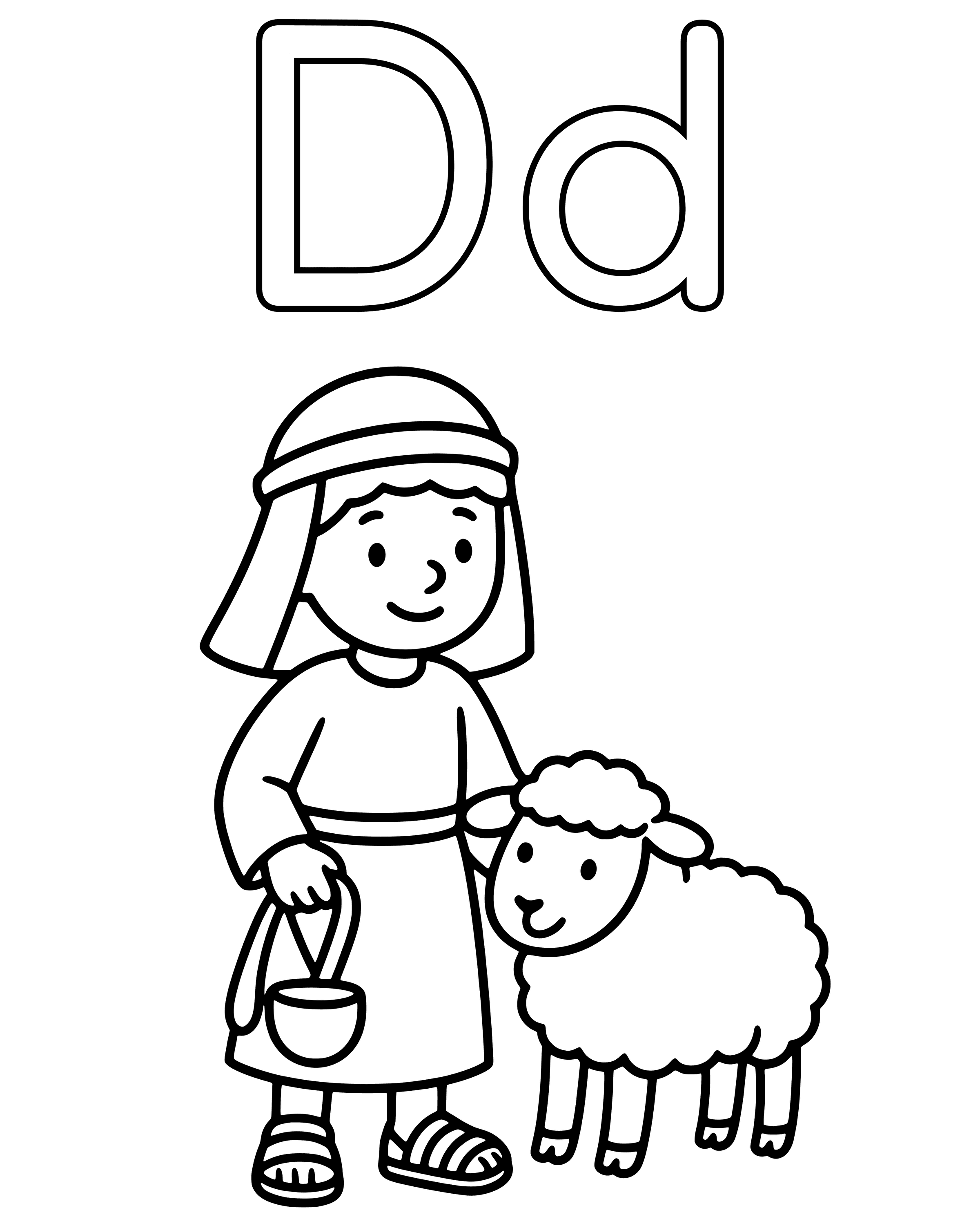 Easy D Is for David coloring page