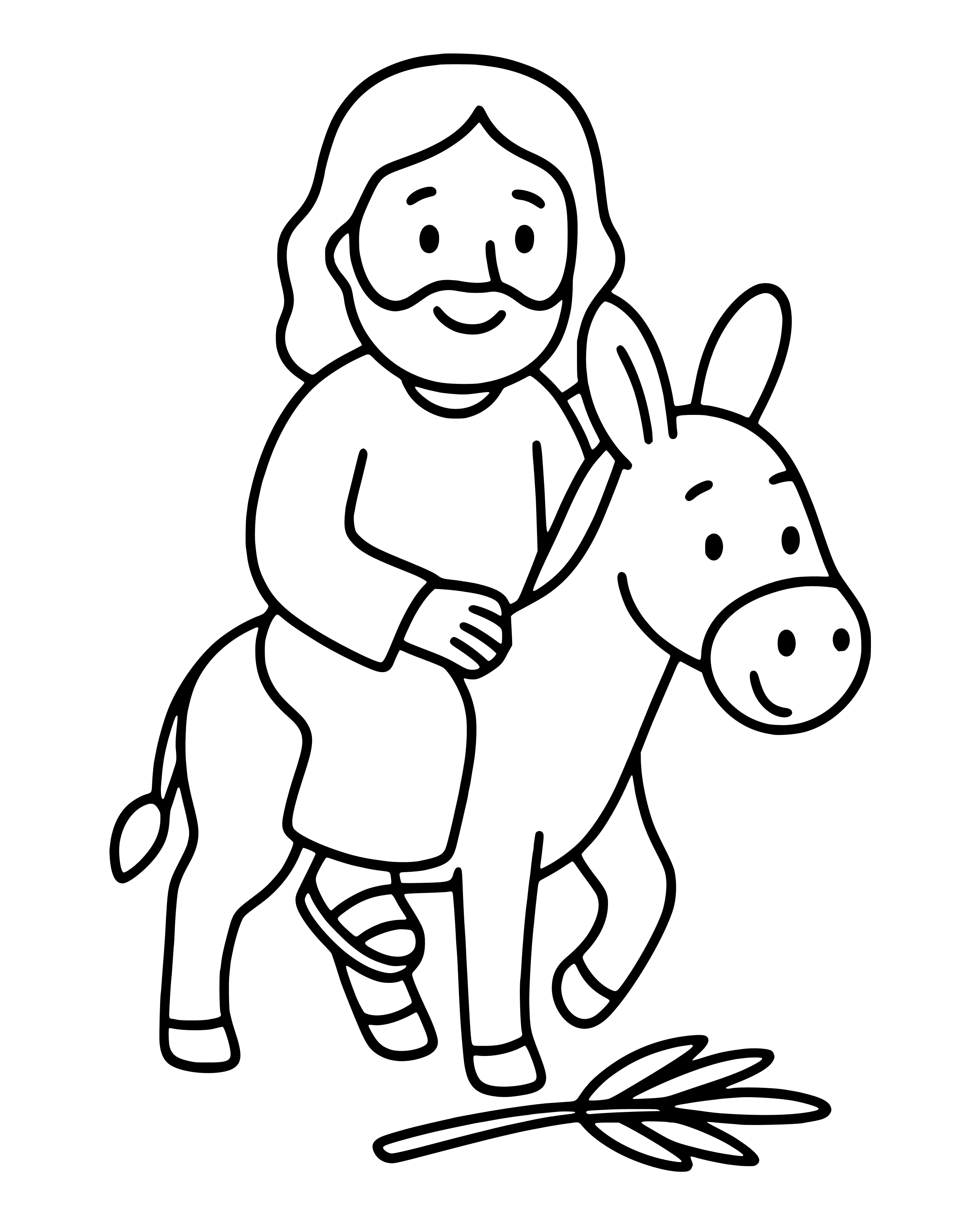 Easy Hosanna! Jesus Rides into Jerusalem coloring page