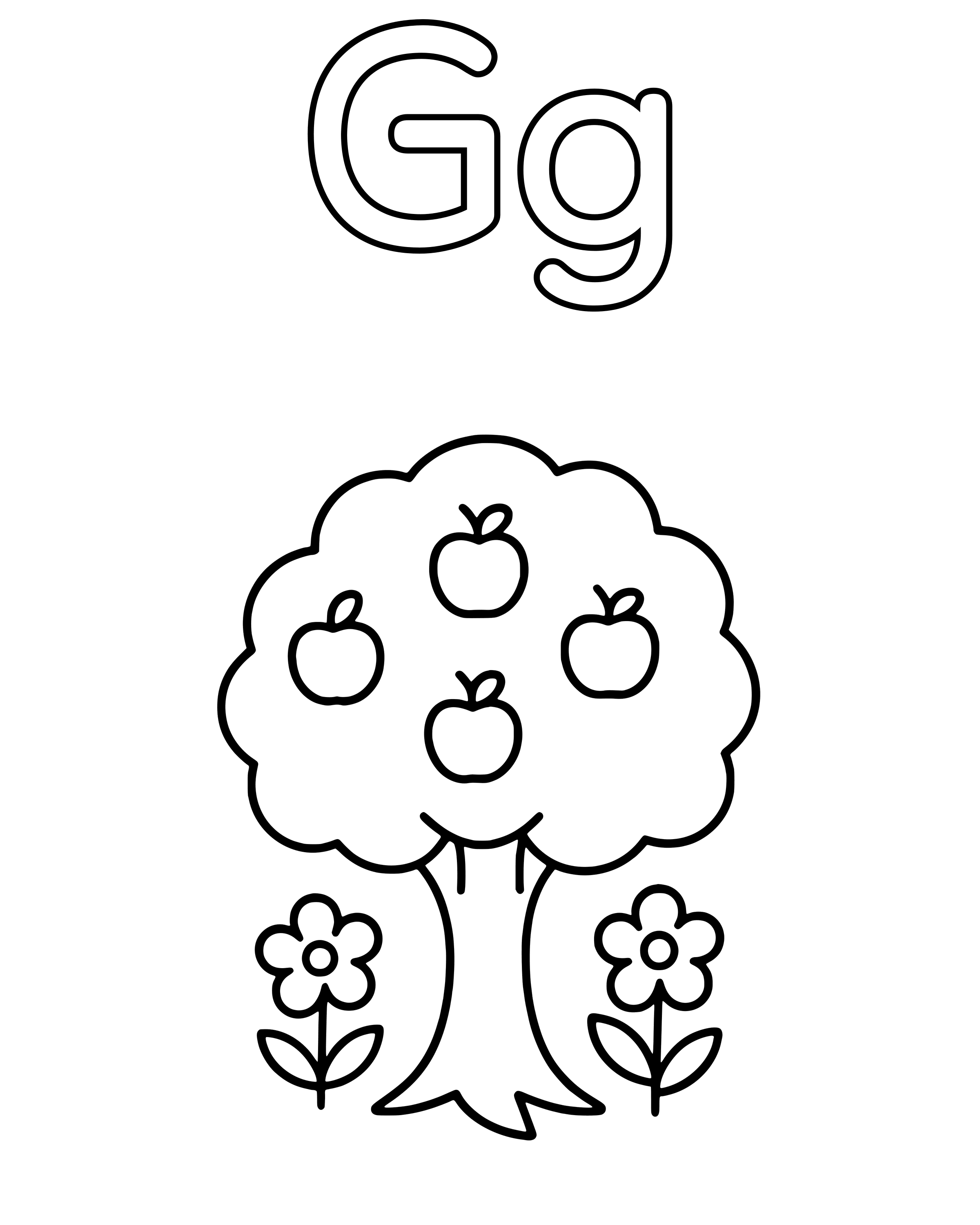 Easy G Is for Garden coloring page