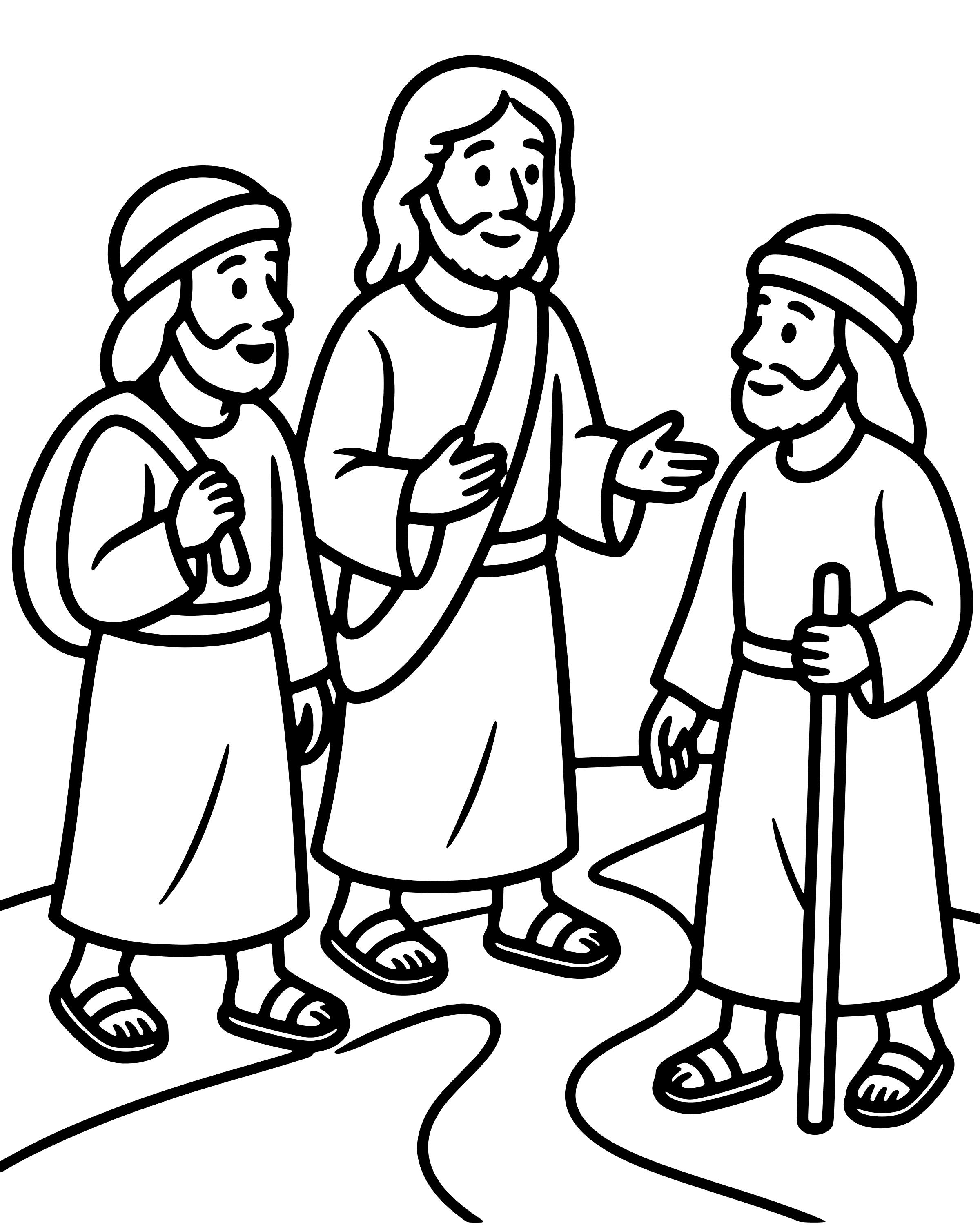Easy The Road to Emmaus coloring page