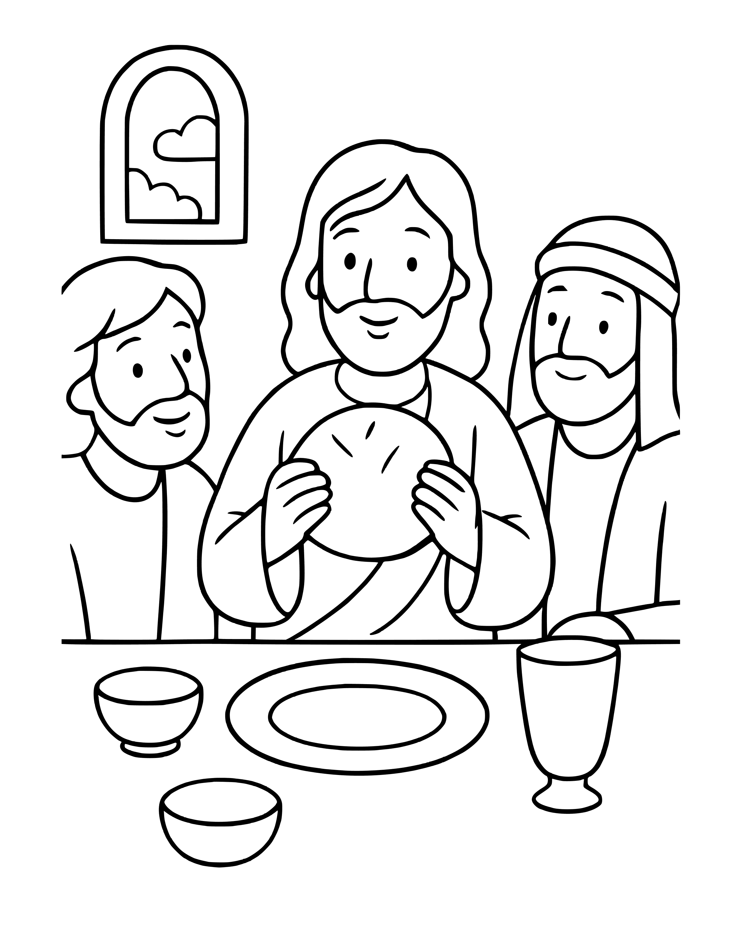 Simple The Last Supper coloring page