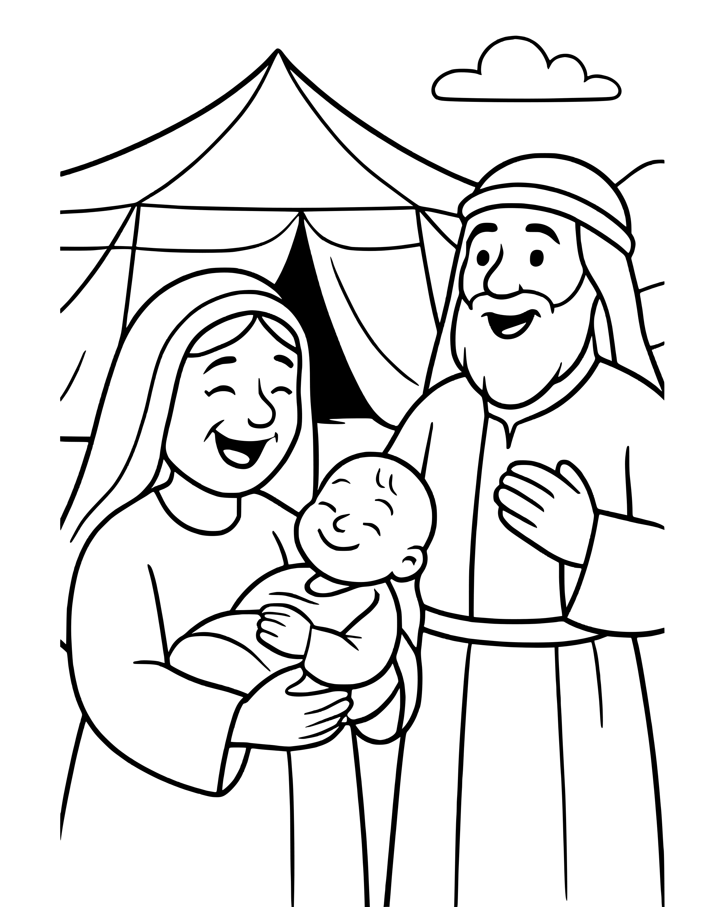 Simple Baby Isaac Is Born coloring page